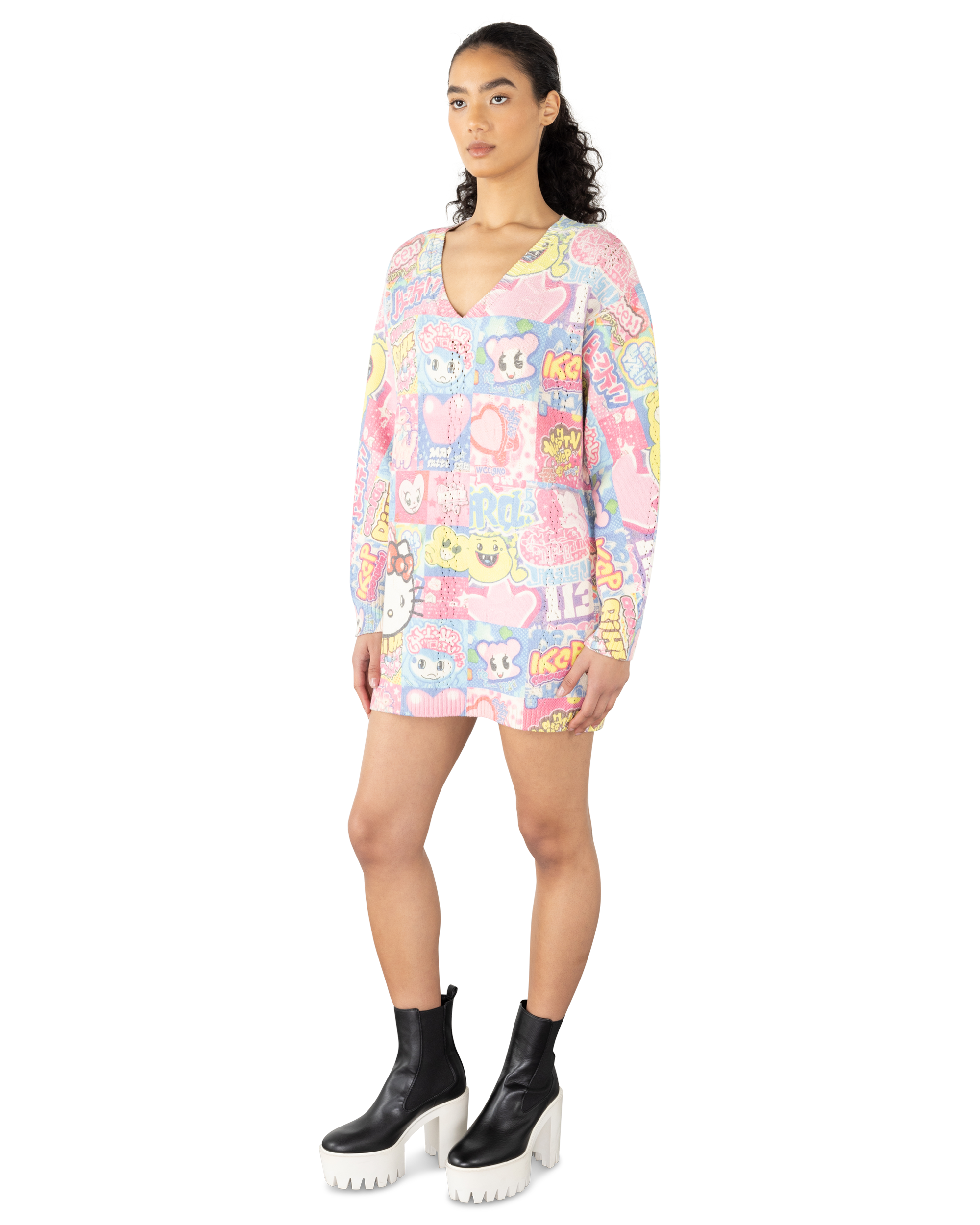 Hello Kitty Printed Cable Mini Dress