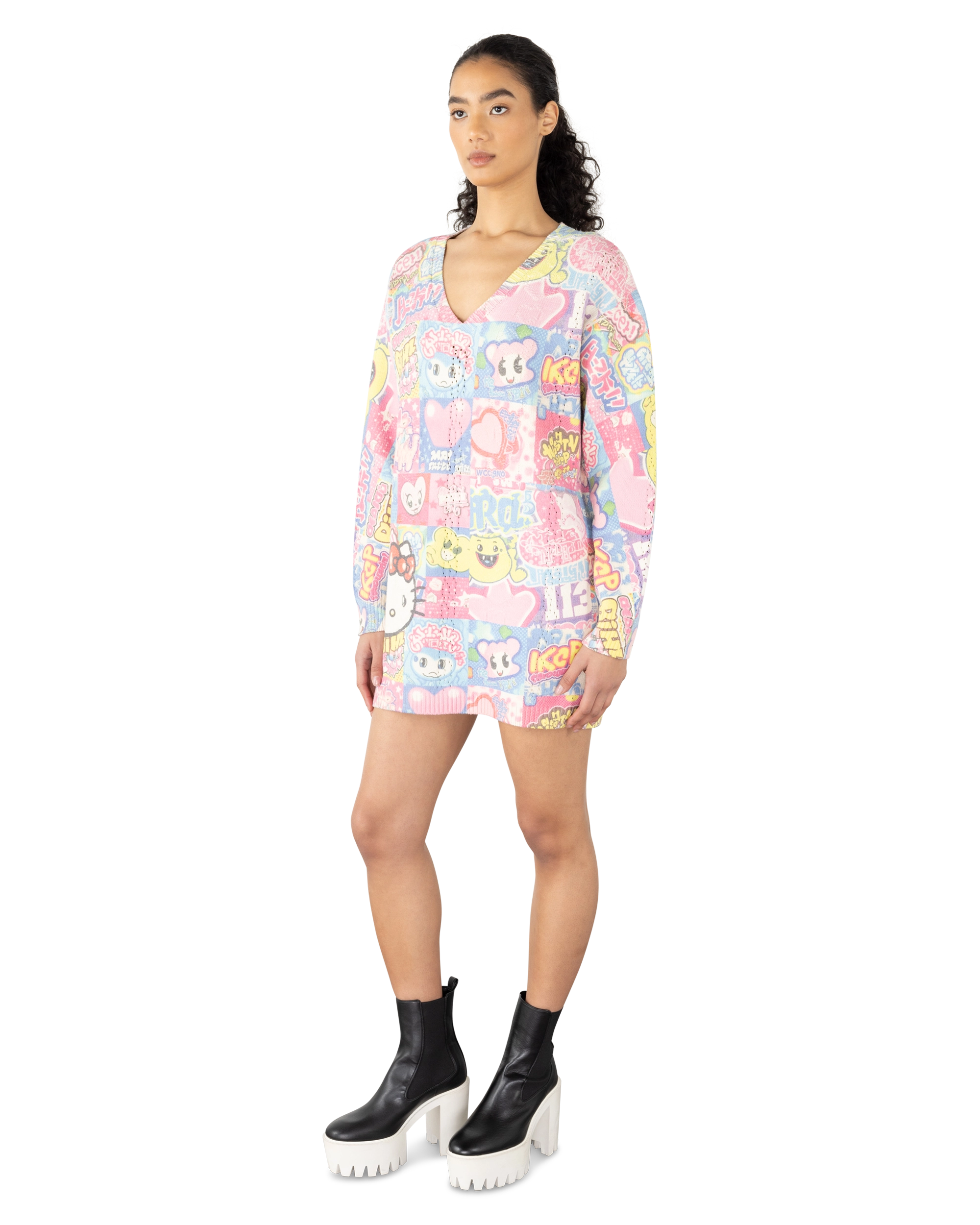 Hello Kitty Printed Cable Mini Dress