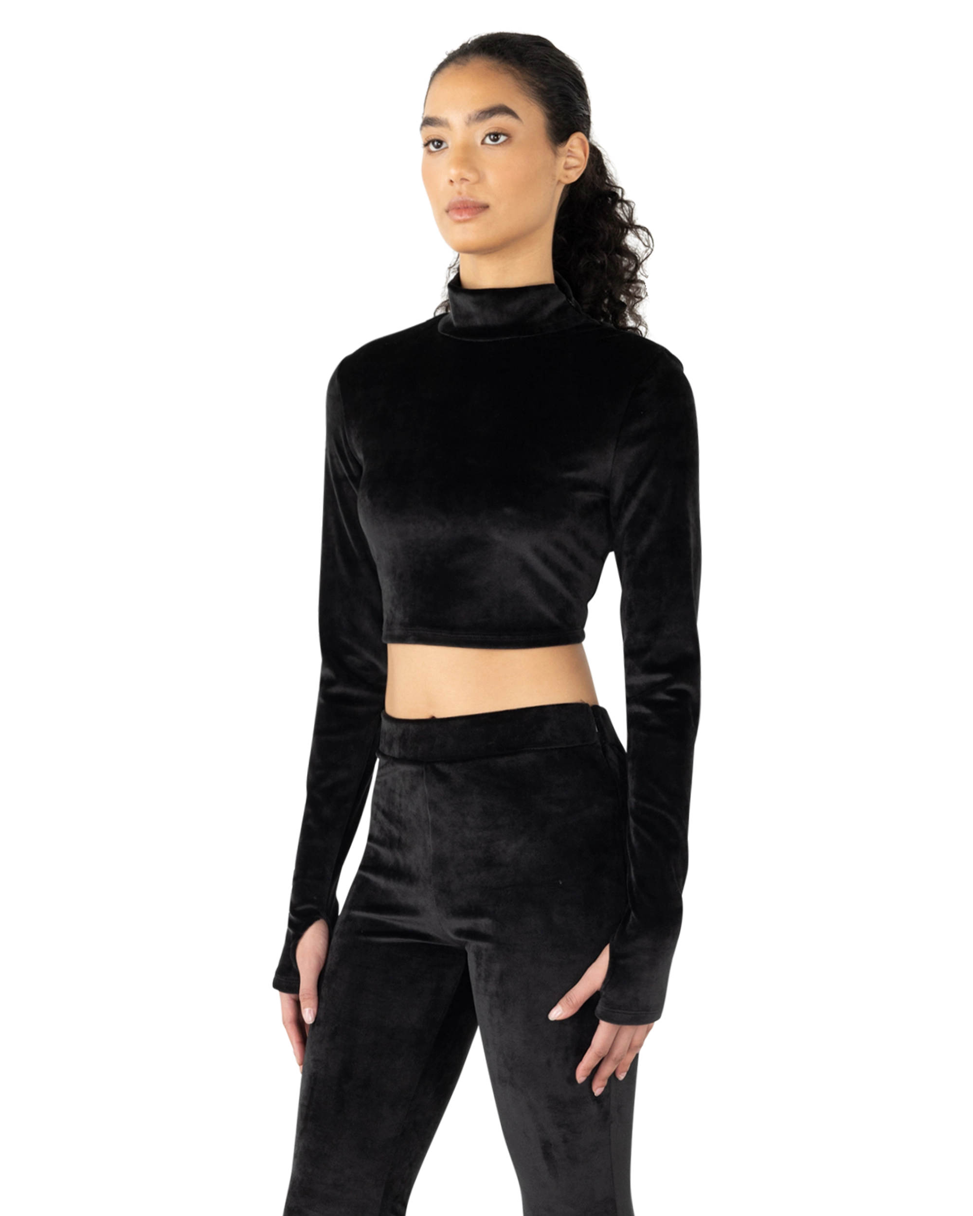 Velvet Choker Longsleeve Top