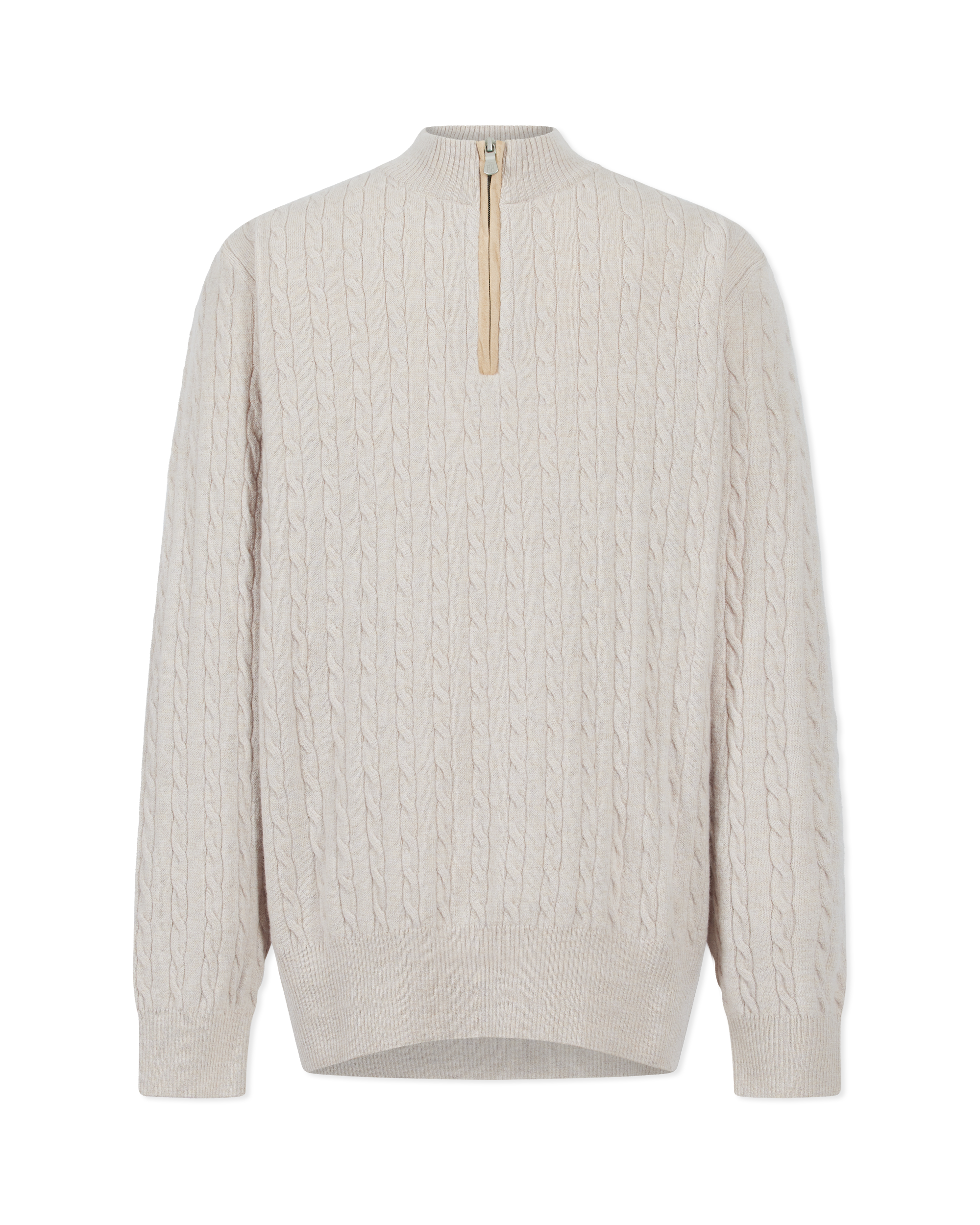 Luxury Cable Merino Wool Zip-Up Sweater - DIHSAN