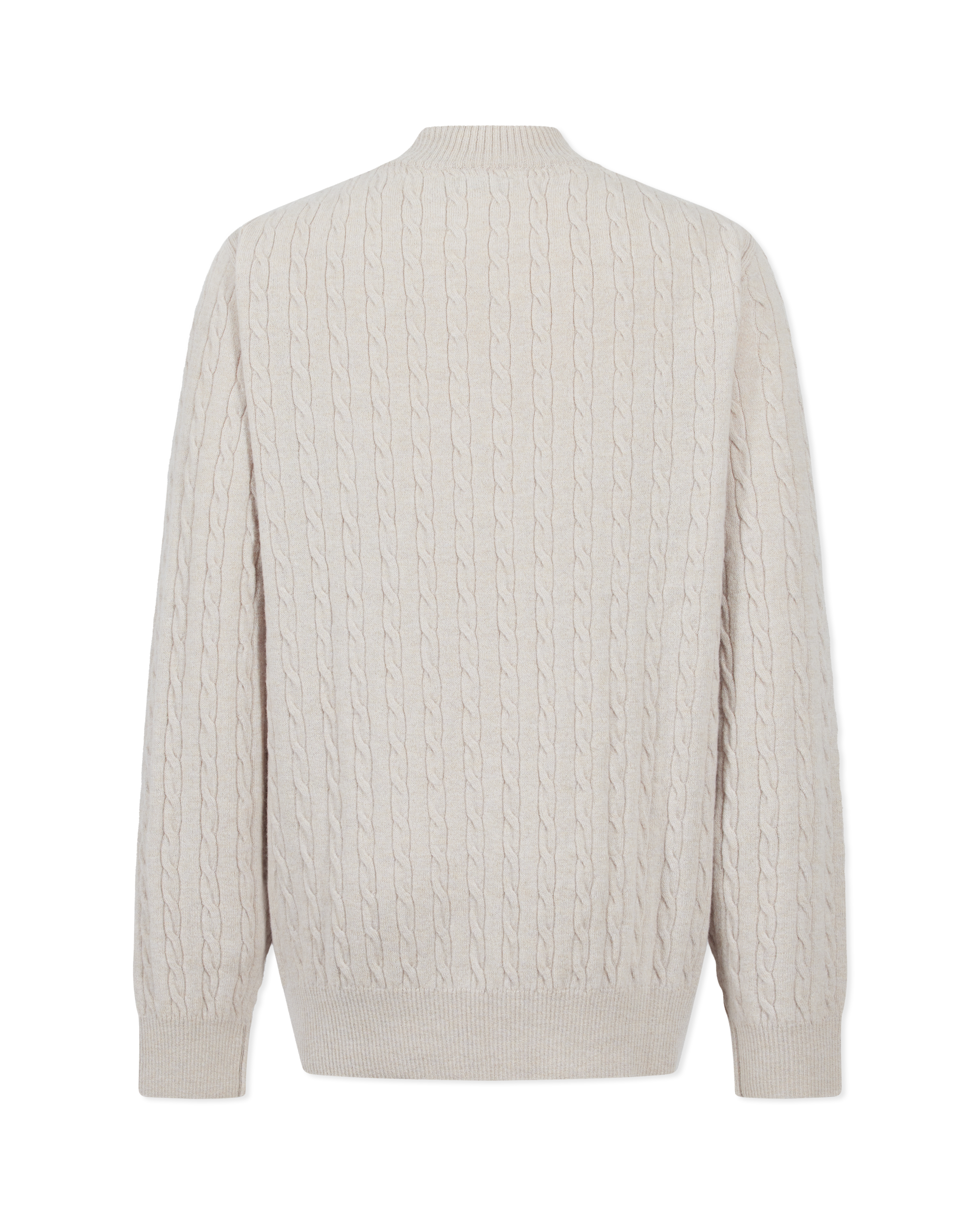 Luxury Cable Merino Wool Zip-Up Sweater - DIHSAN