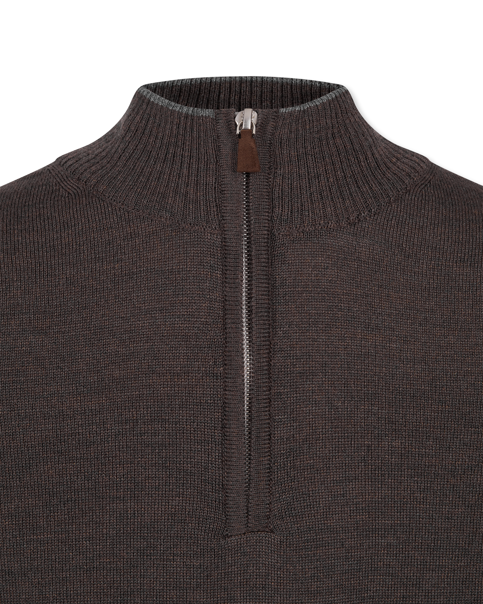 Light Gauge High Neck Quarter-Zip Sweater - DIHSAN