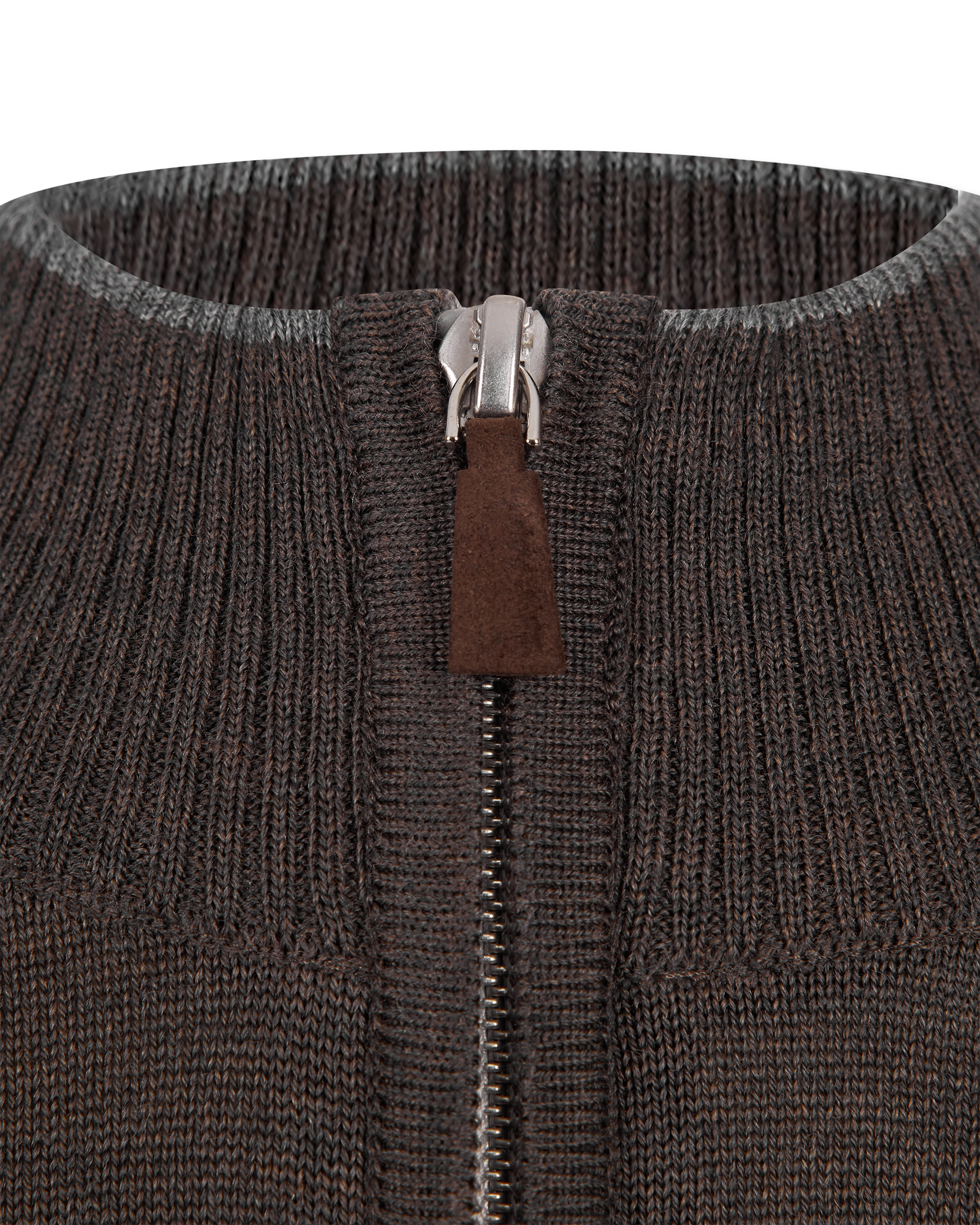 Light Gauge High Neck Quarter-Zip Sweater - DIHSAN