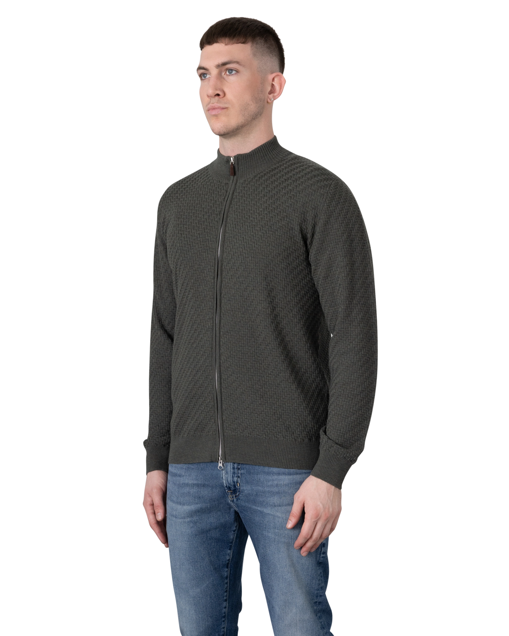 Light Gauge Structured Zipped Cardigan