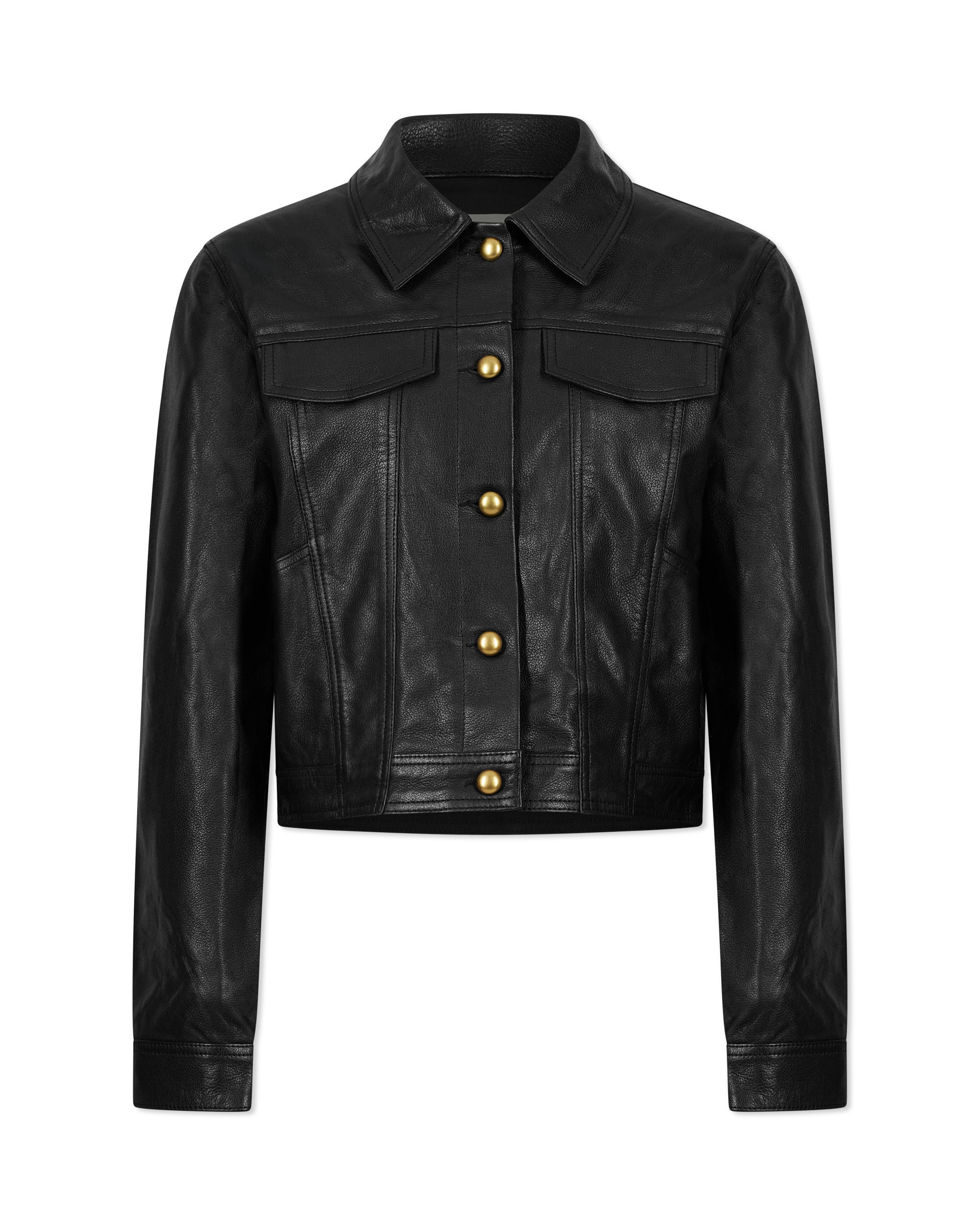 Vika Cropped Leather Jacket - DIHSAN