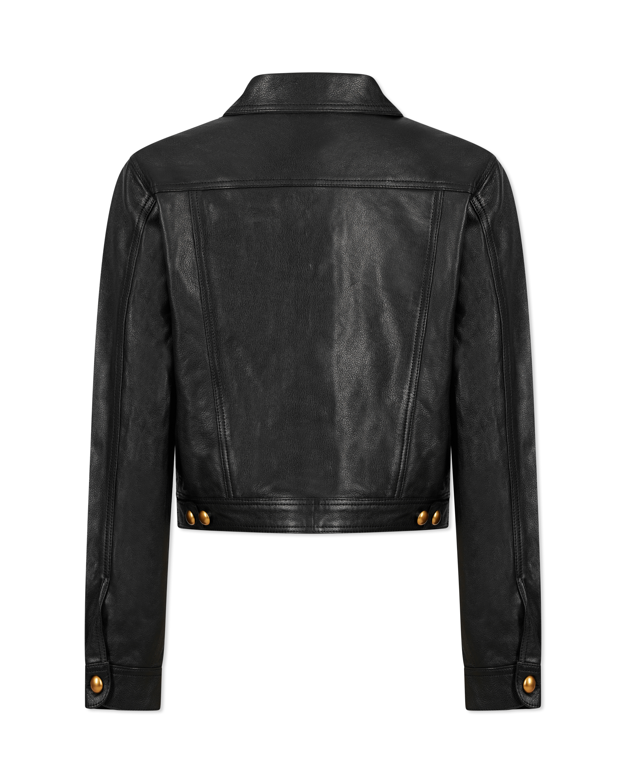 Vika Cropped Leather Jacket - DIHSAN