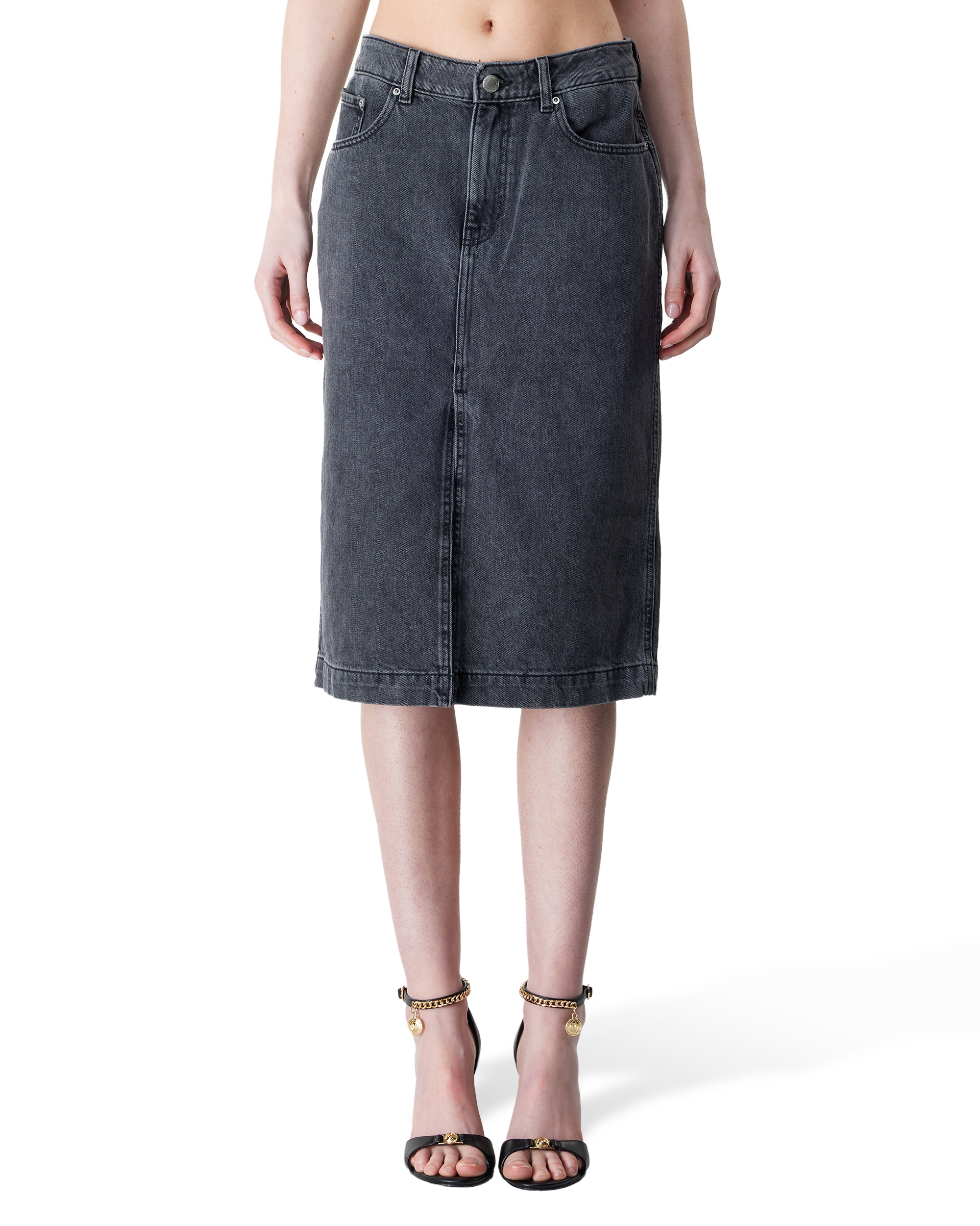 DL1961 Lexie High Rise Midi Denim Skirt