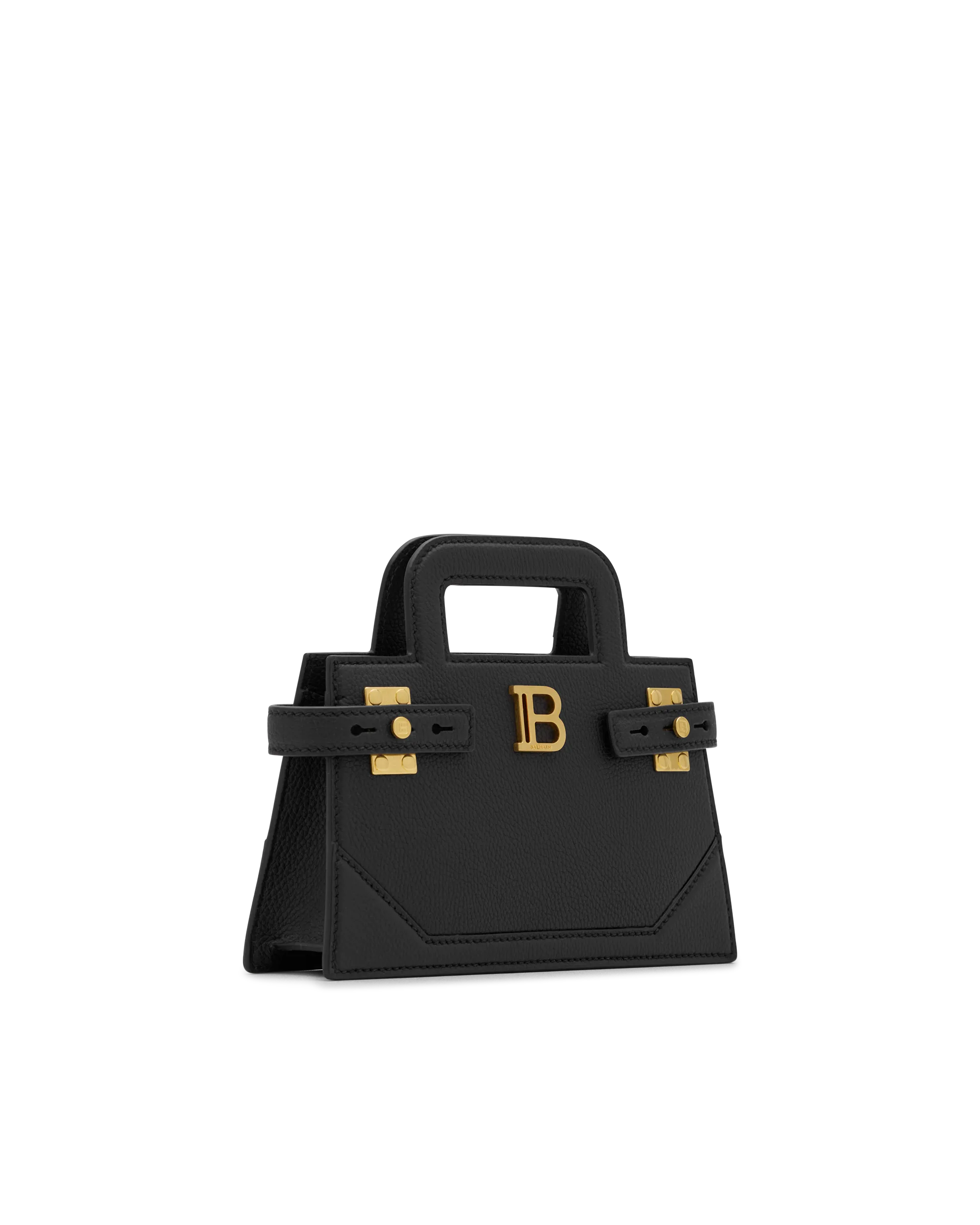 Small B-Buzz Grained Leather Top Handle Bag - DIHSAN