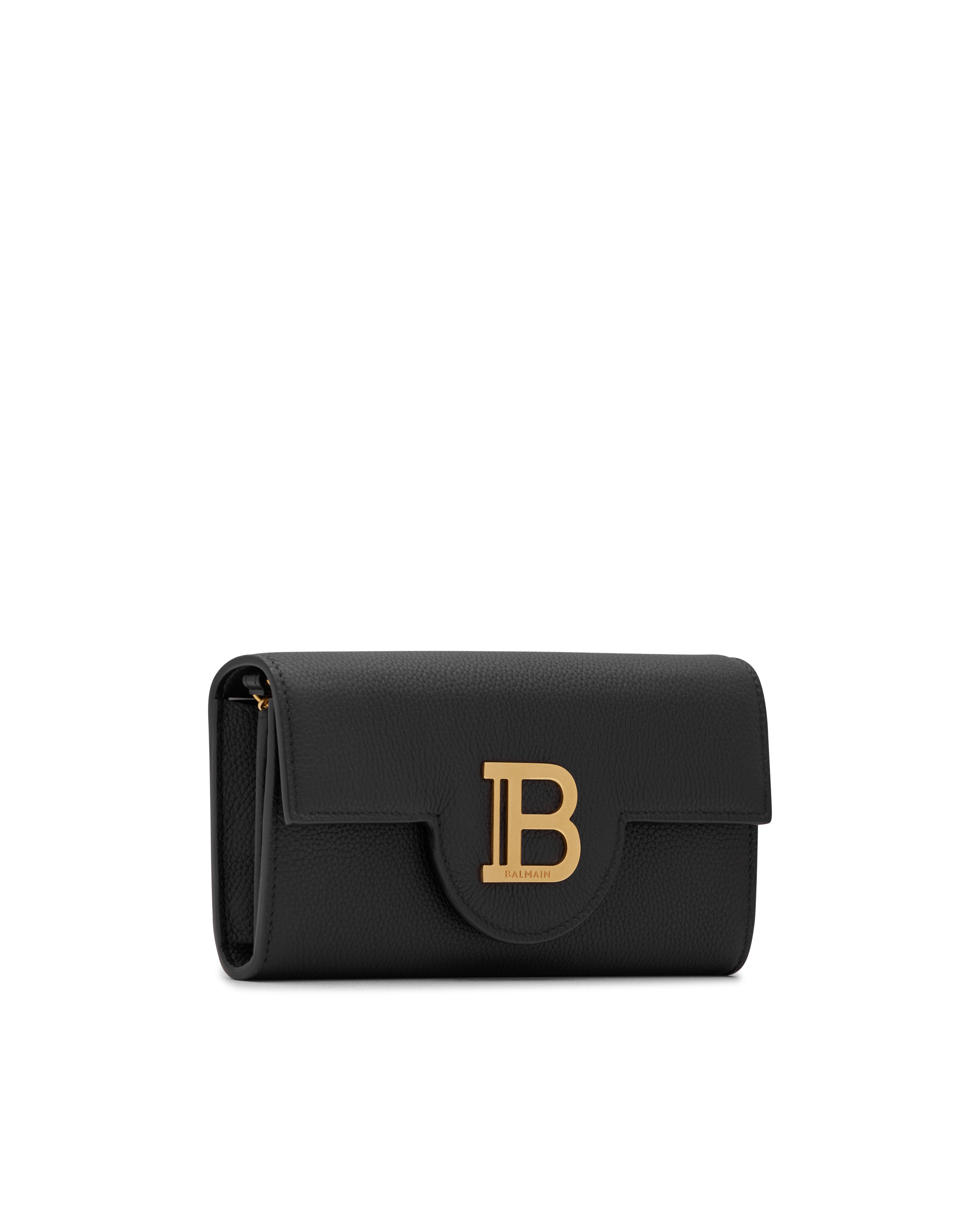 B-Buzz Grained Leather Wallet On Chain - DIHSAN