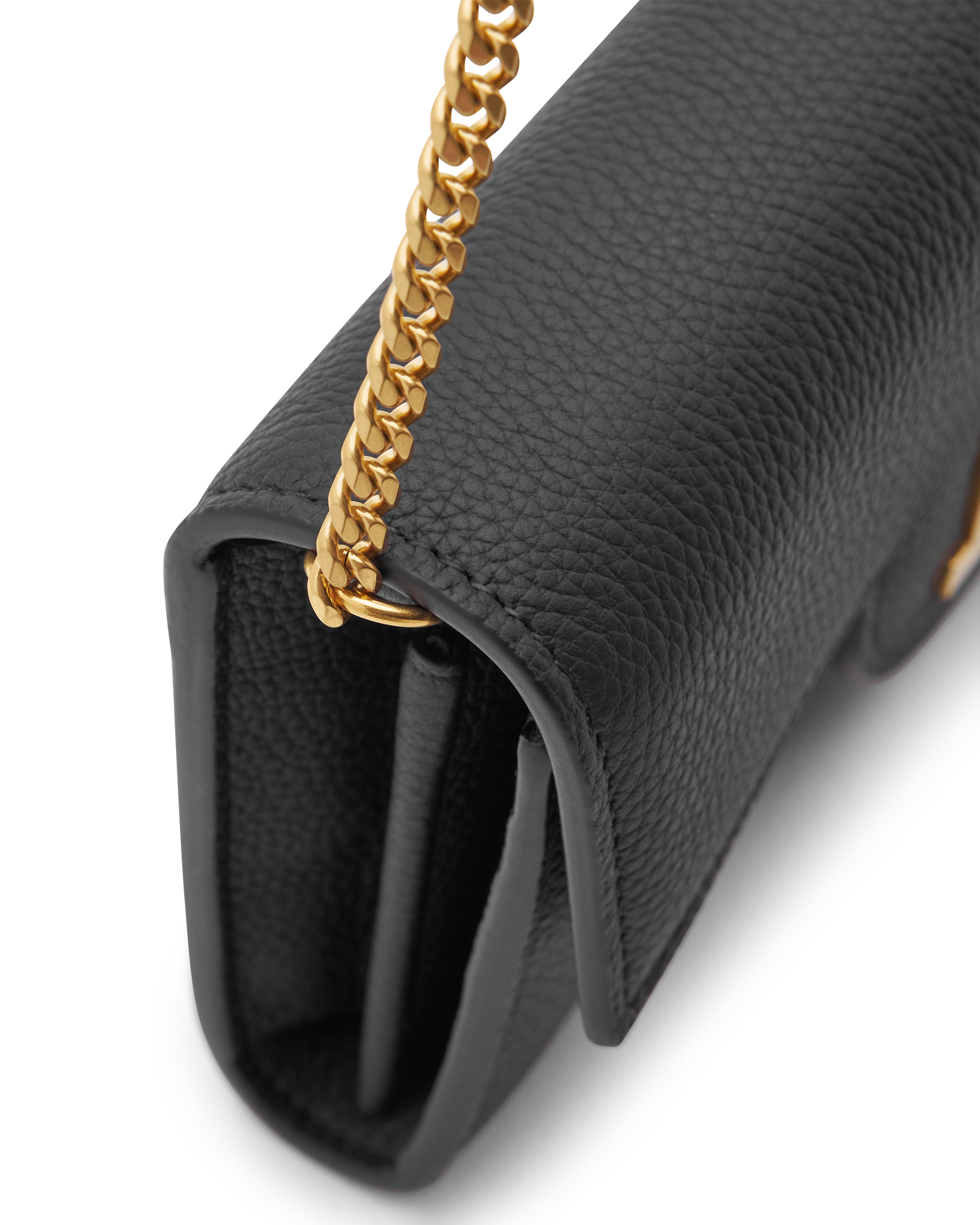 B-Buzz Grained Leather Wallet On Chain - DIHSAN