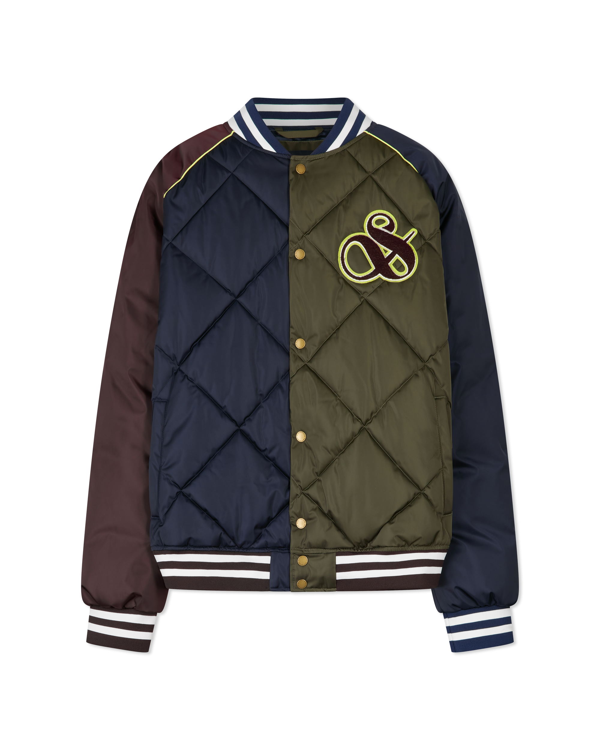 Yrachie Quilted Varsity Bomber Jacket