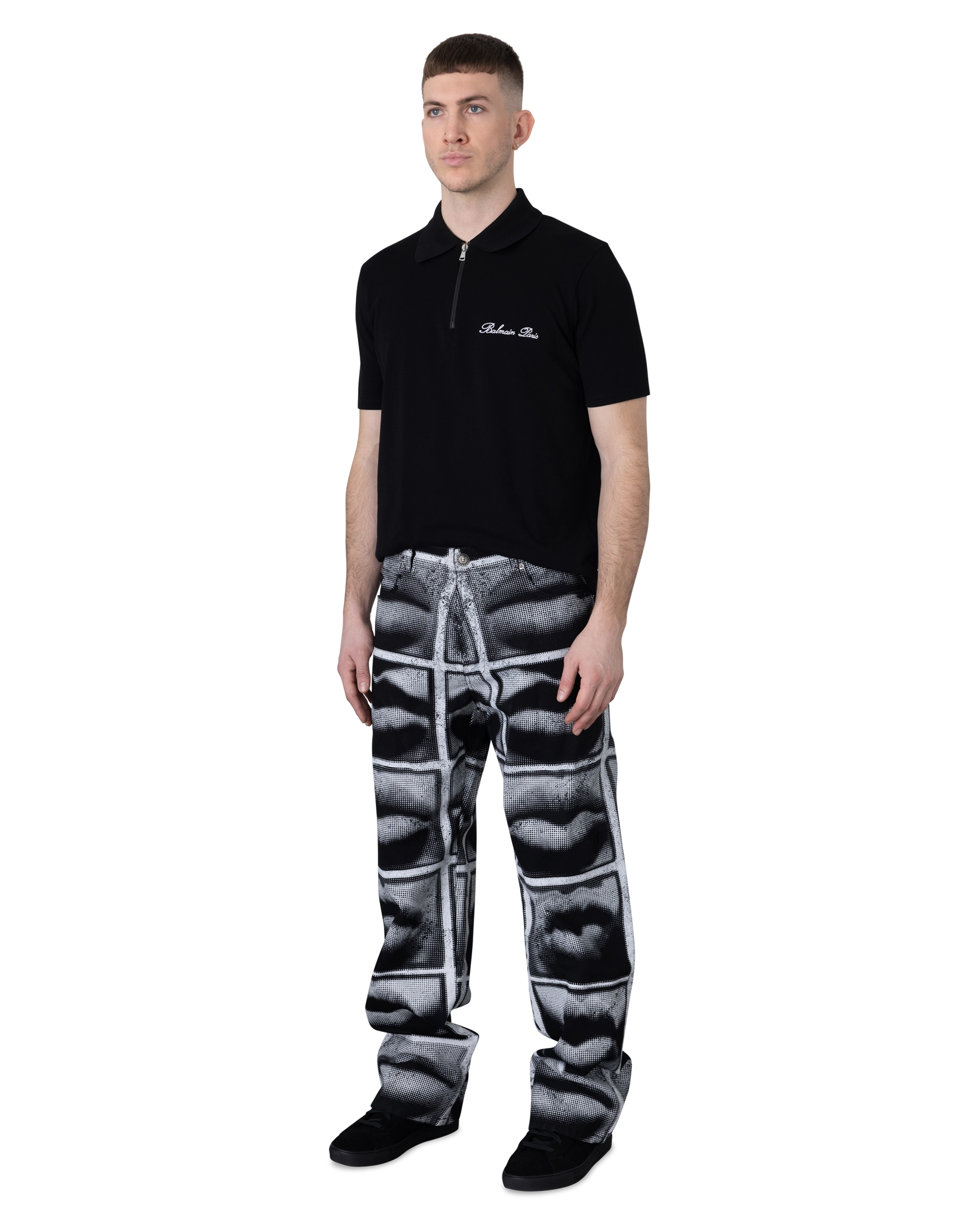 Relaxed Fit Lips Printed Jeans