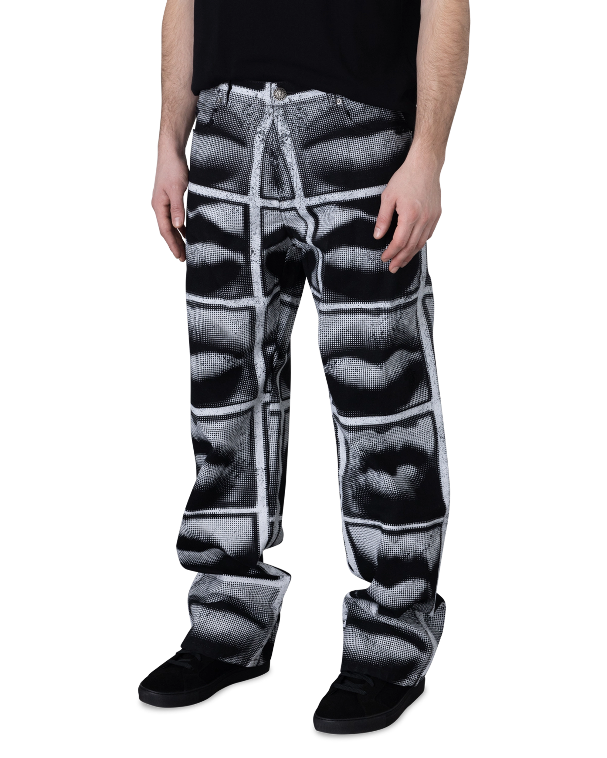 Relaxed Fit Lips Printed Jeans