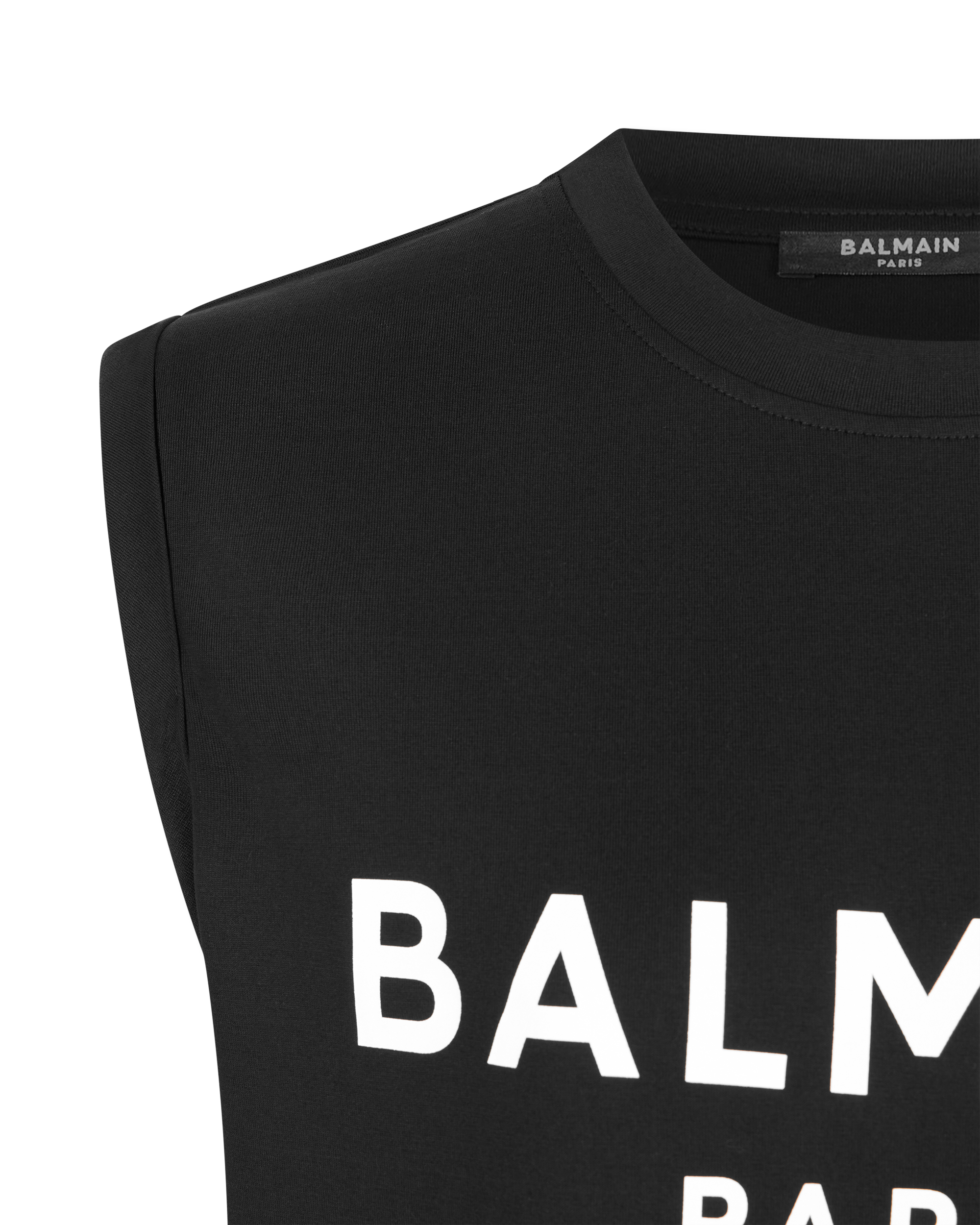 3 Button Balmain Paris Printed Tank Top