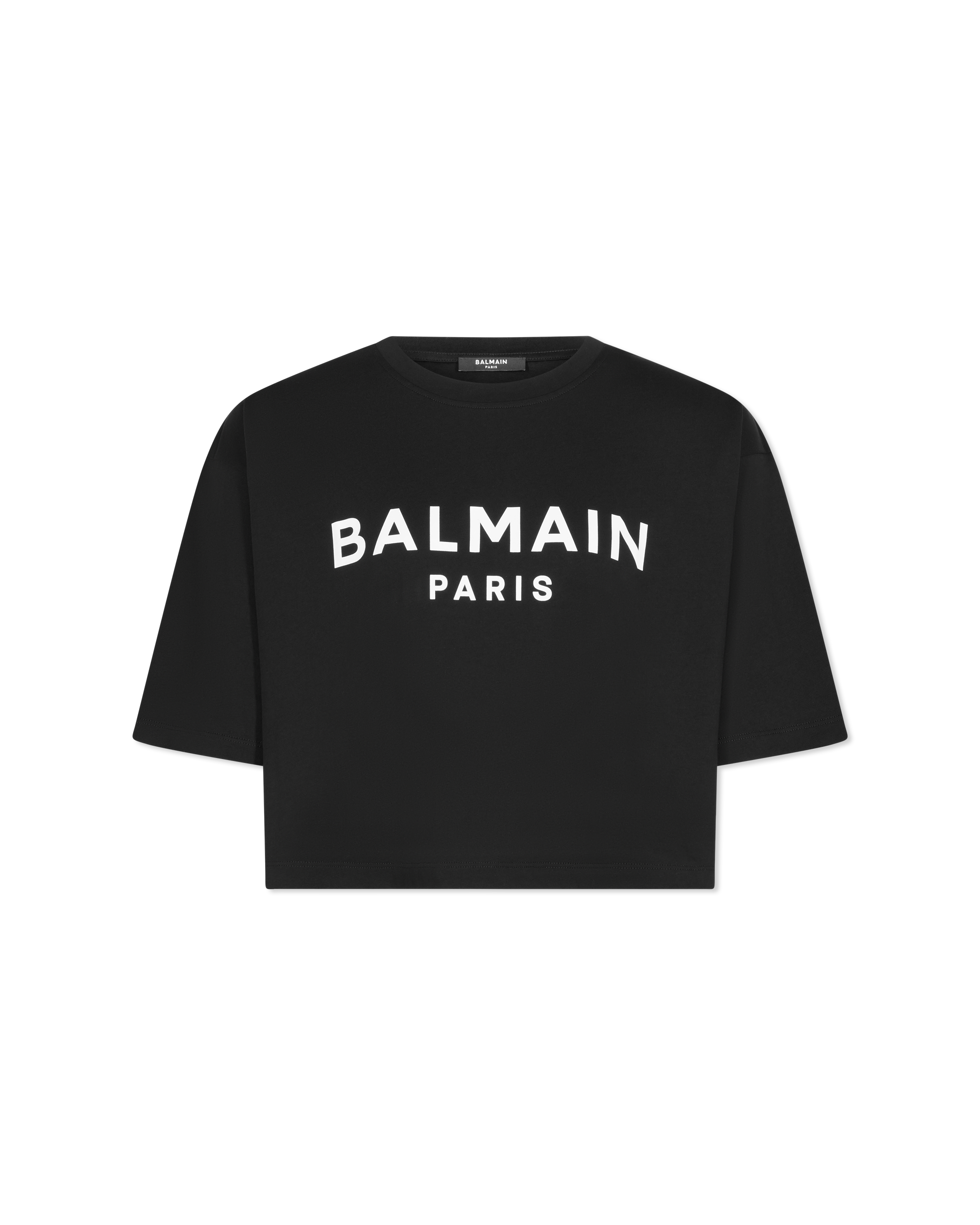 Cropped Balmain Printed T-Shirt