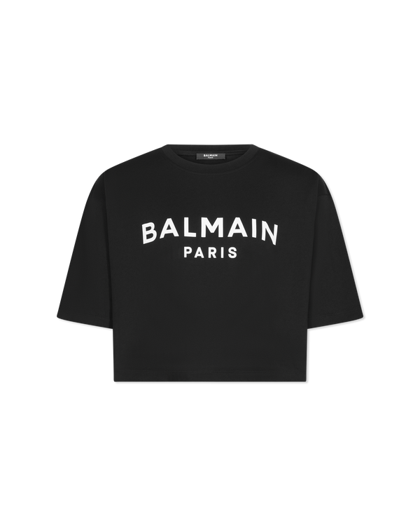 Cropped Balmain Printed T-Shirt