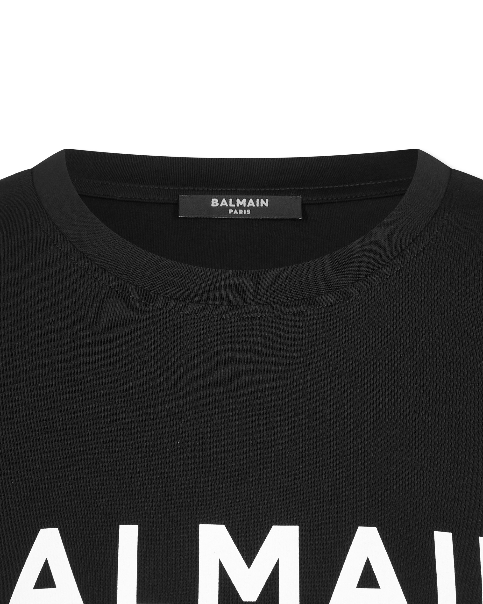 Cropped Balmain Printed T-Shirt