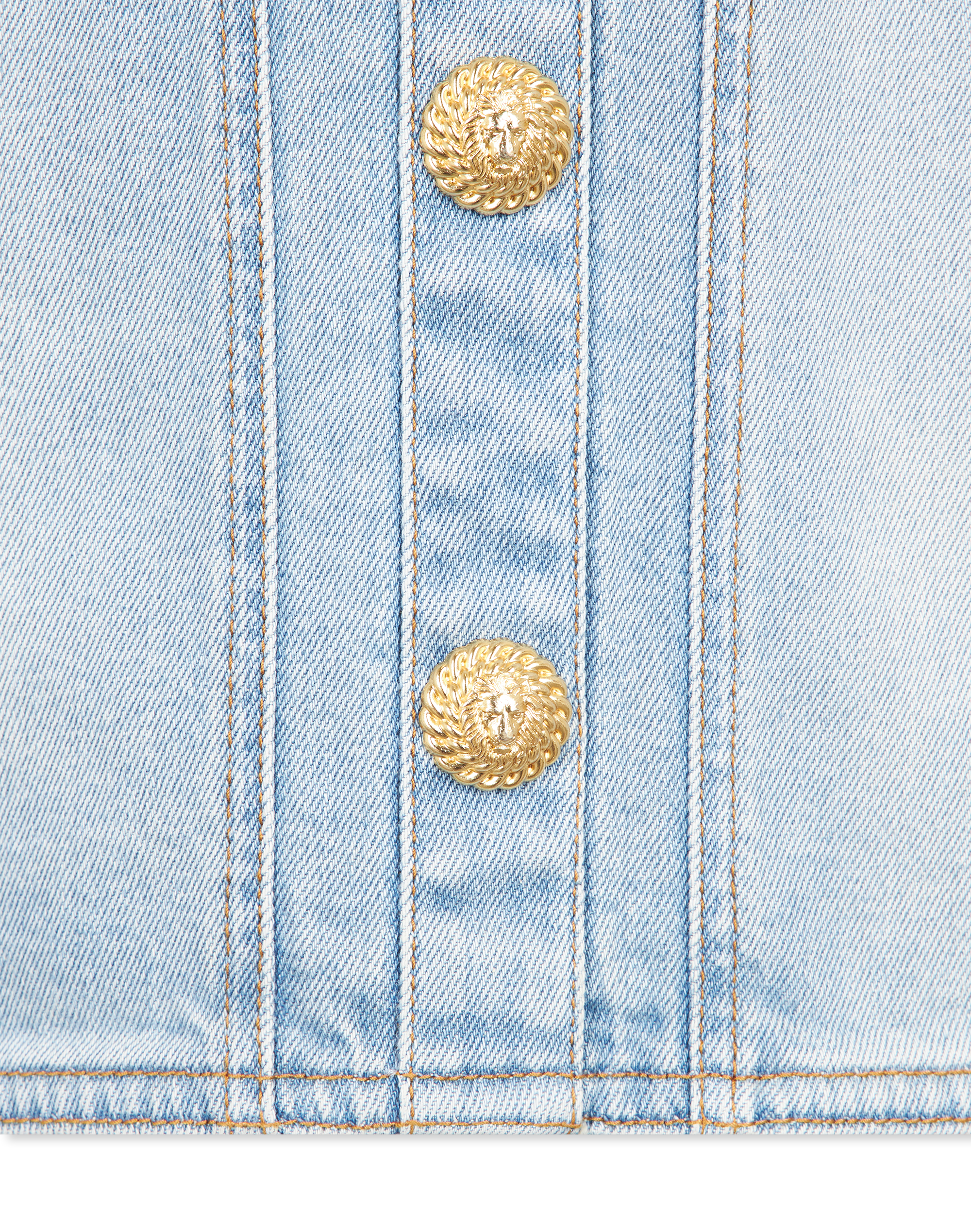 Button-Detailed Denim Bustier Mini Dress