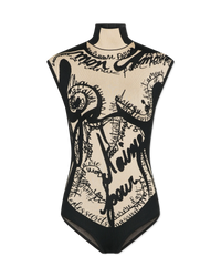 Torso Motif Jacquard Knit Bodysuit
