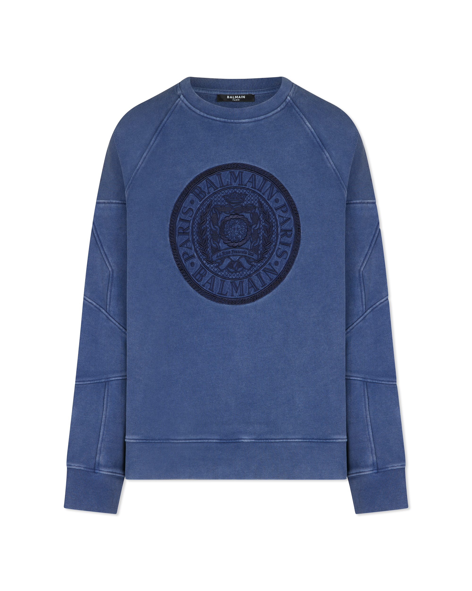"Coin" Embroidered Ribbed Sweatshirt