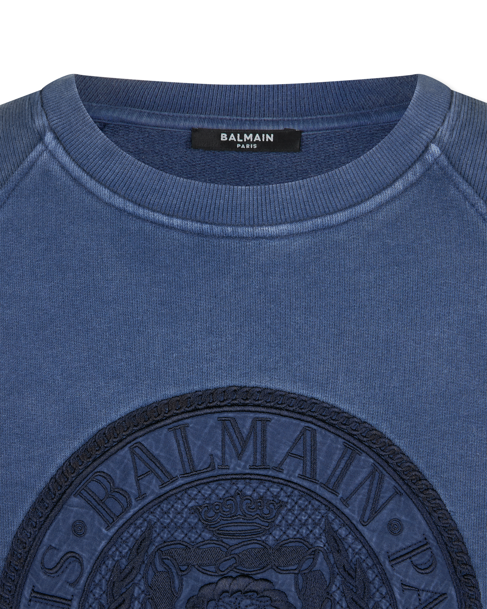 "Coin" Embroidered Ribbed Sweatshirt