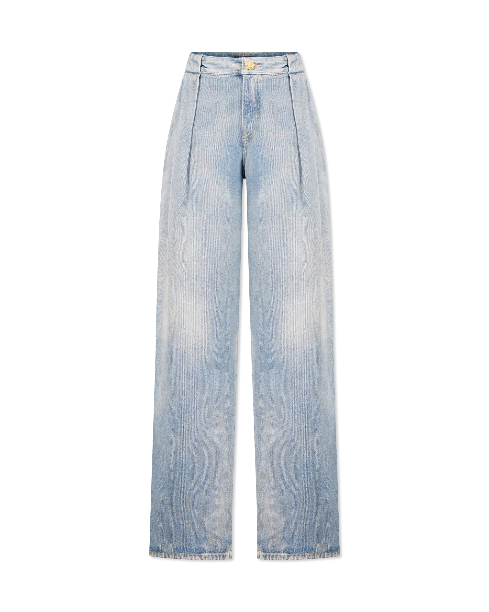 Pleated Denim Jeans