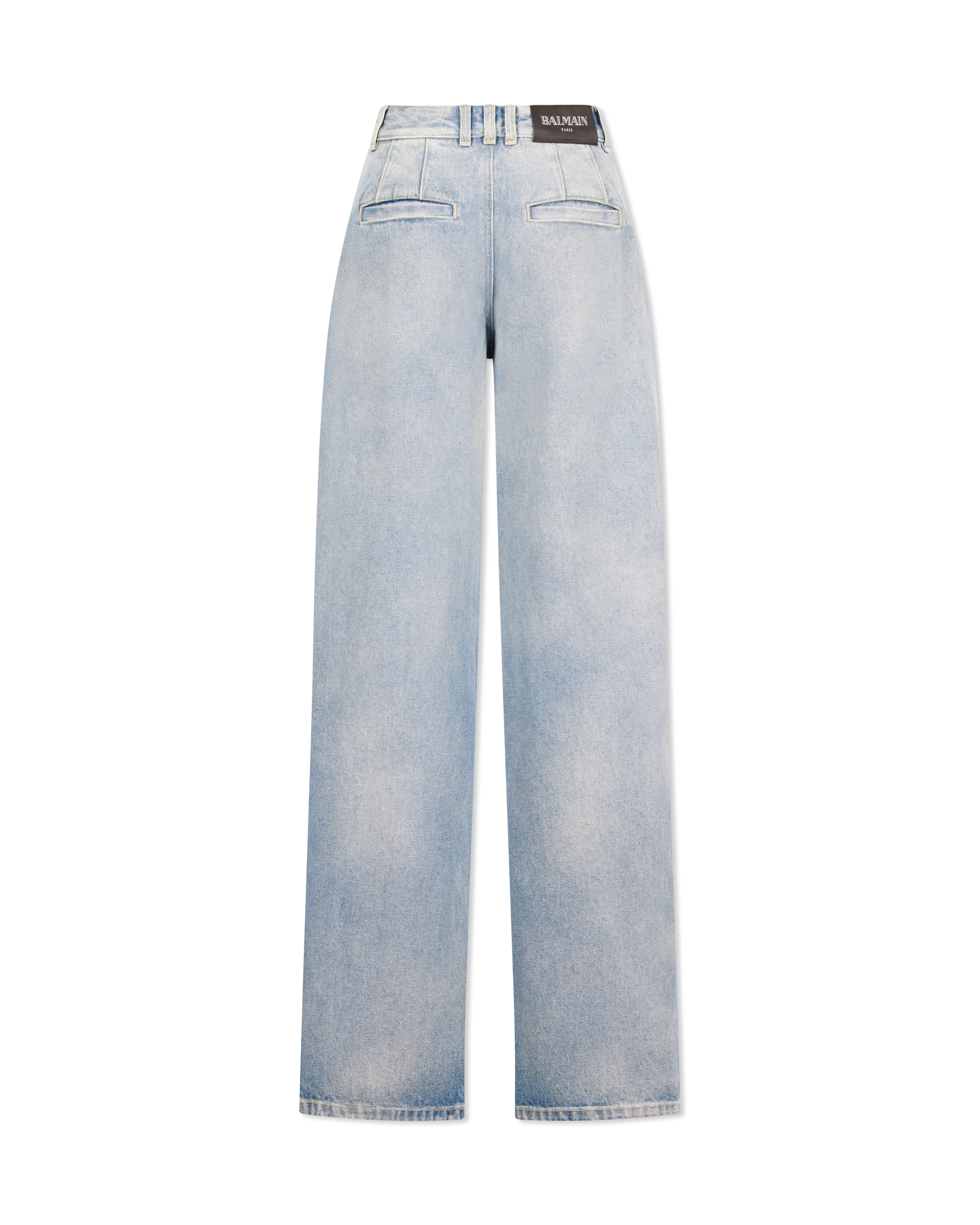 Pleated Denim Jeans