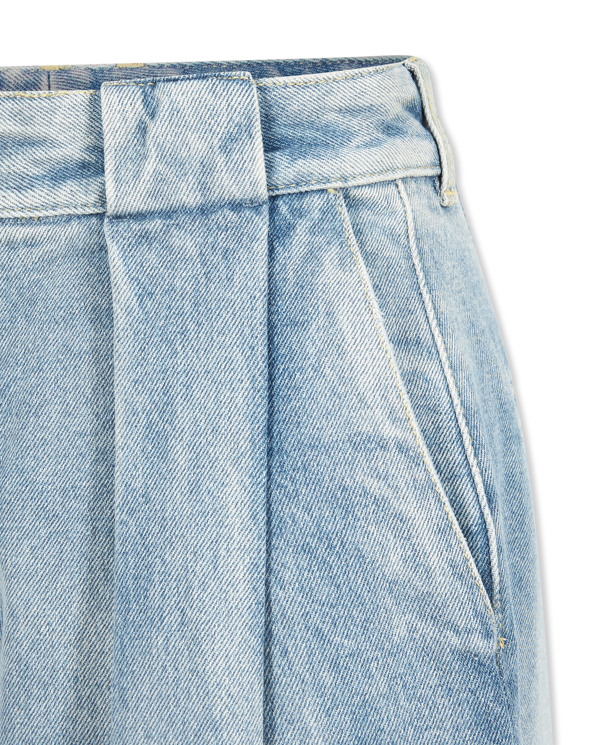 Pleated Denim Jeans - DIHSAN