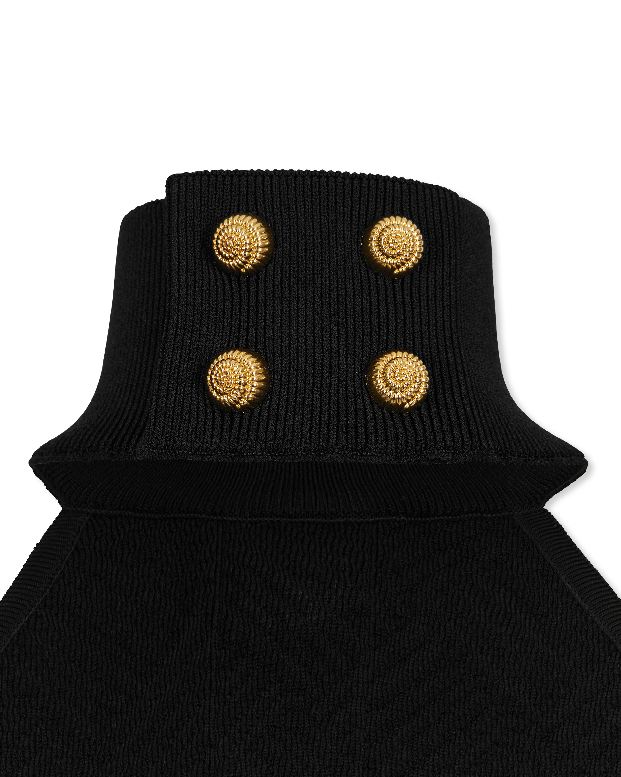 Halterneck Button Knit Mini Dress - DIHSAN