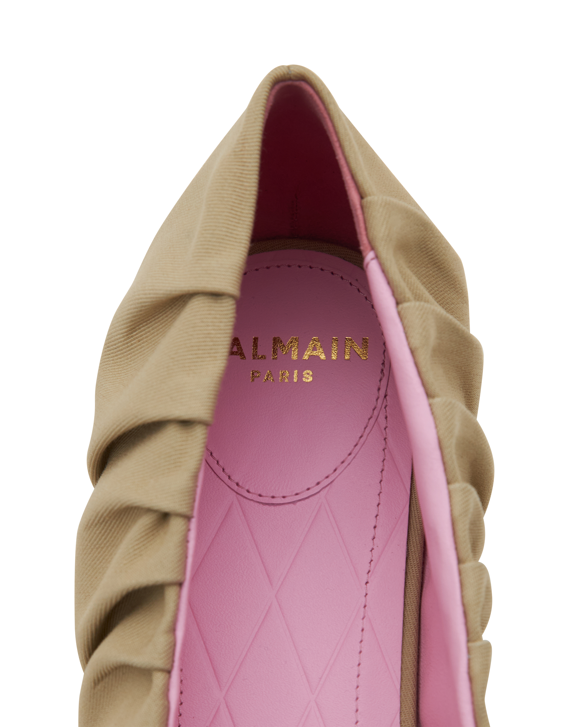 Ruched Canvas Eden Ballerina Flats - DIHSAN