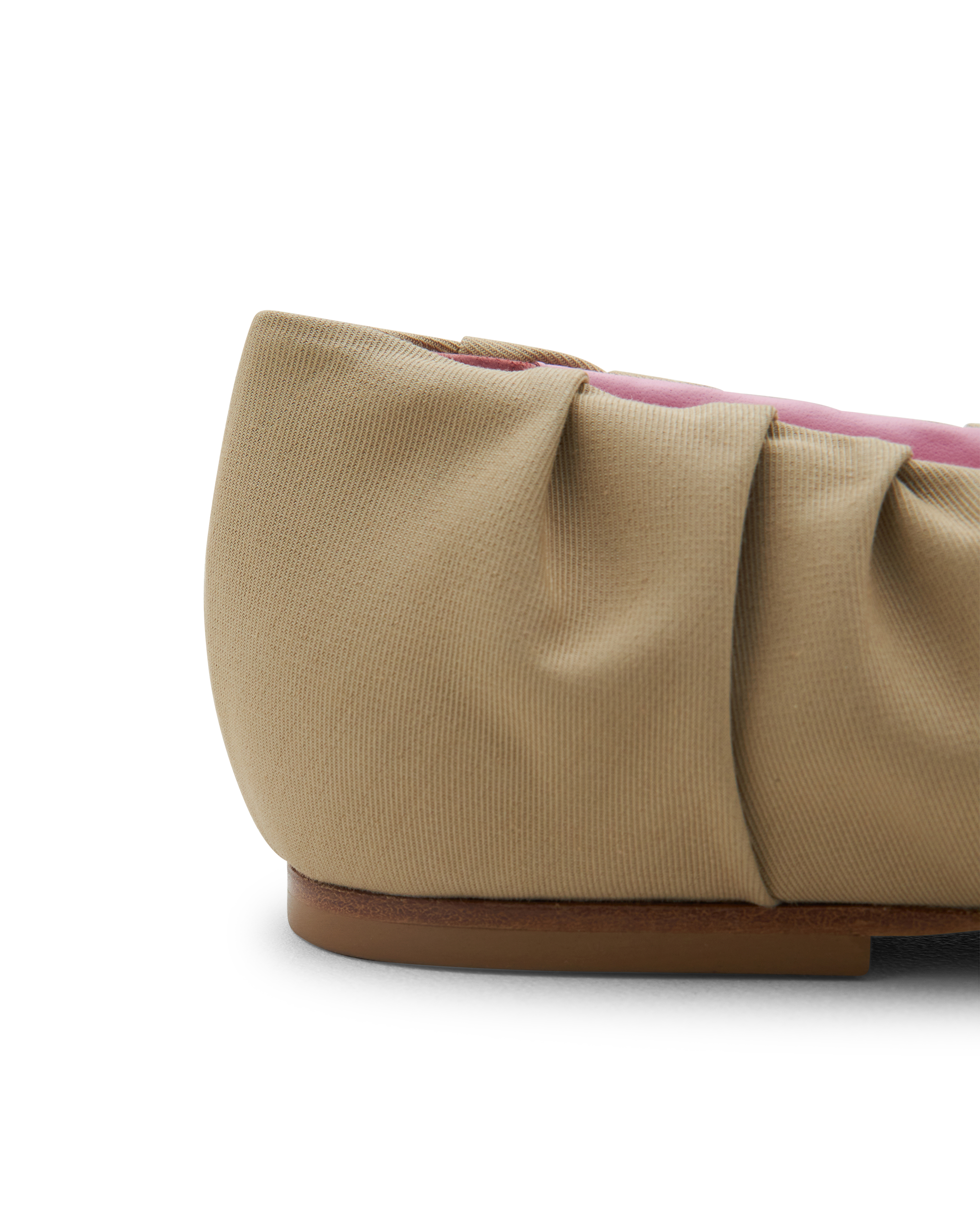 Ruched Canvas Eden Ballerina Flats - DIHSAN