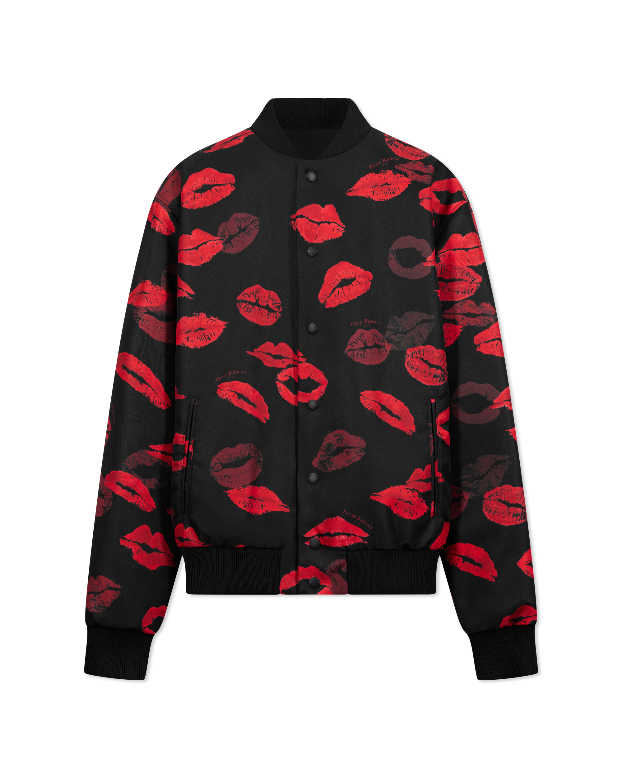 Reversible Kiss Print Nylon Bomber Jacket - DIHSAN