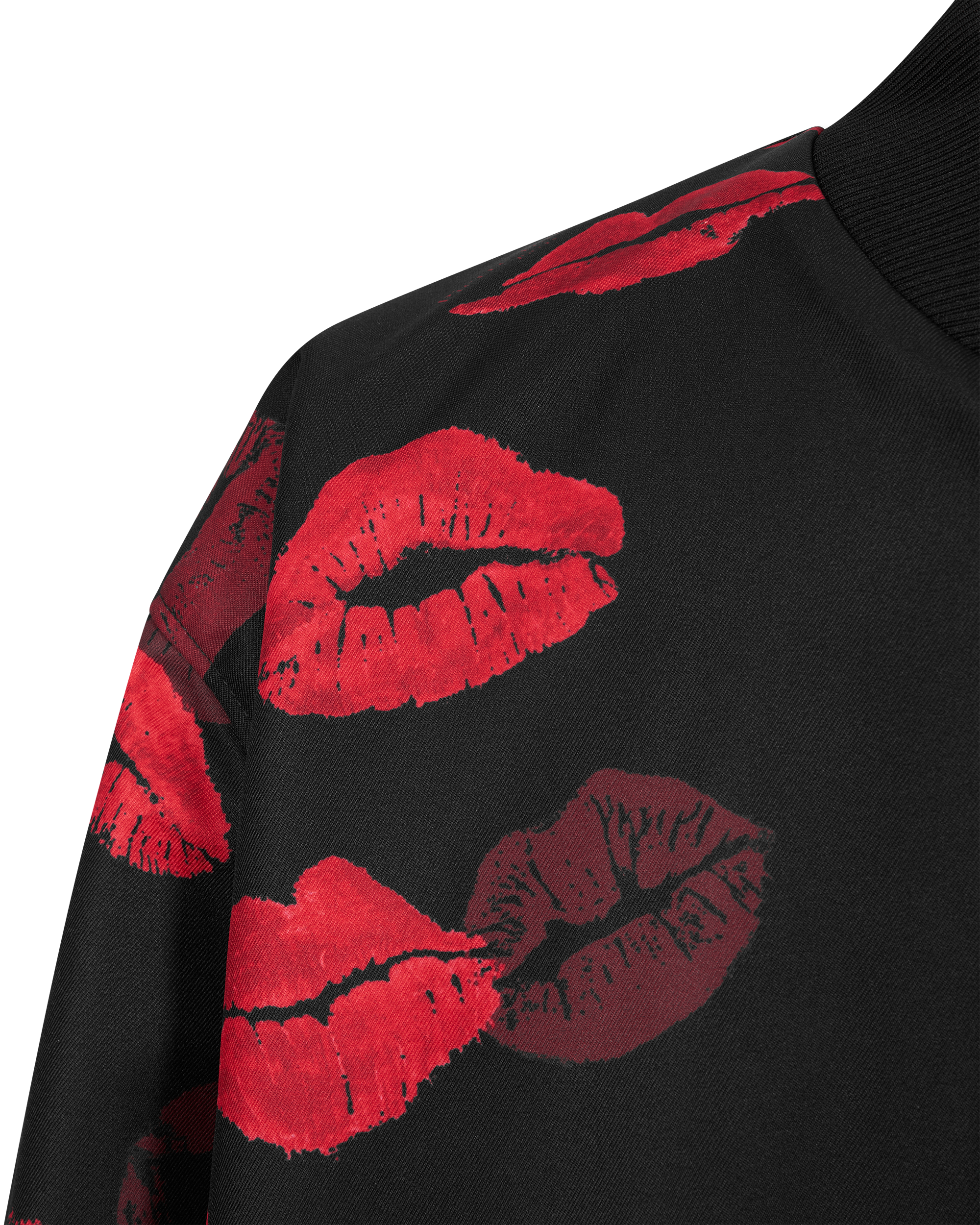 Reversible Kiss Print Nylon Bomber Jacket - DIHSAN