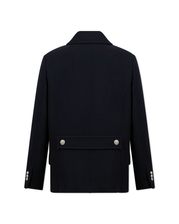 Short Felted Wool Double Breasted Peacoat