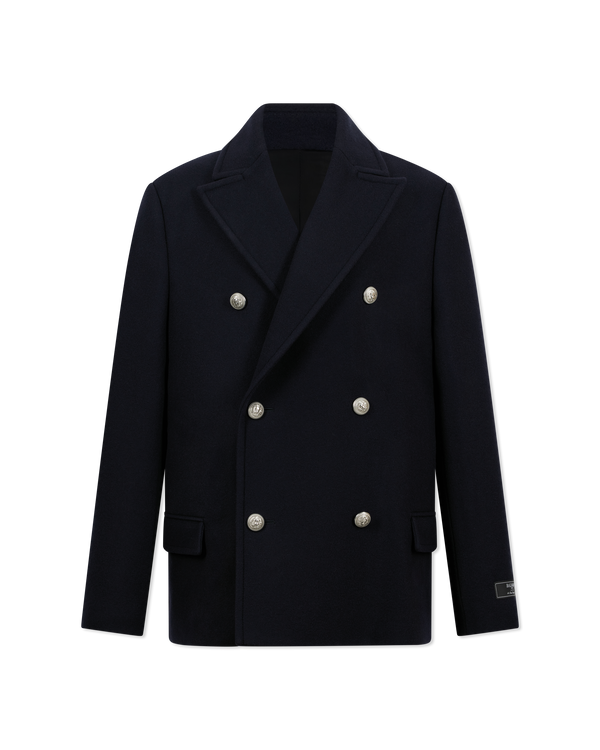 Short Felted Wool Double Breasted Peacoat