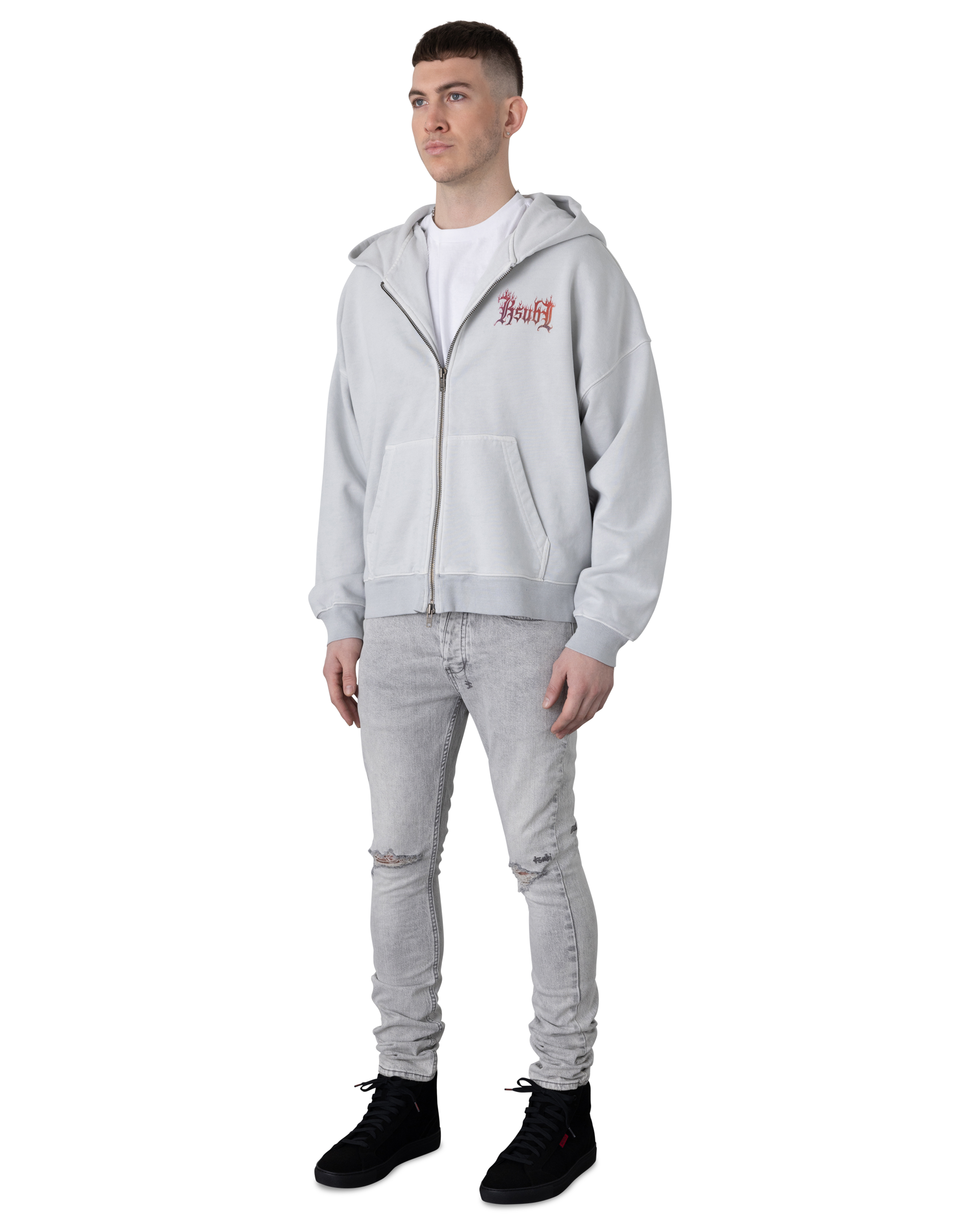 Ksubi Jeans Fuego Ekcess Zip-Up Painted Hoodie