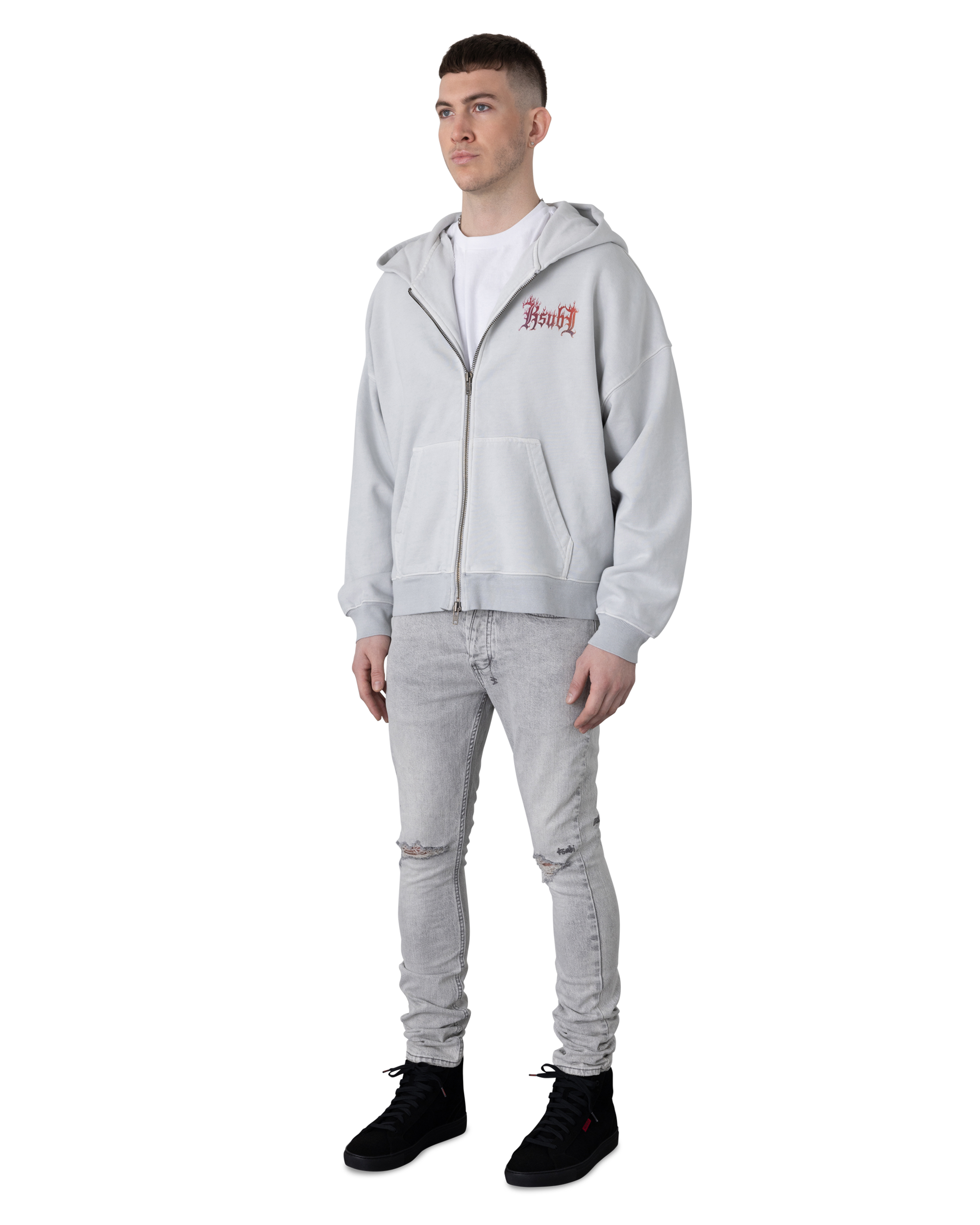 Ksubi Jeans Fuego Ekcess Zip-Up Painted Hoodie