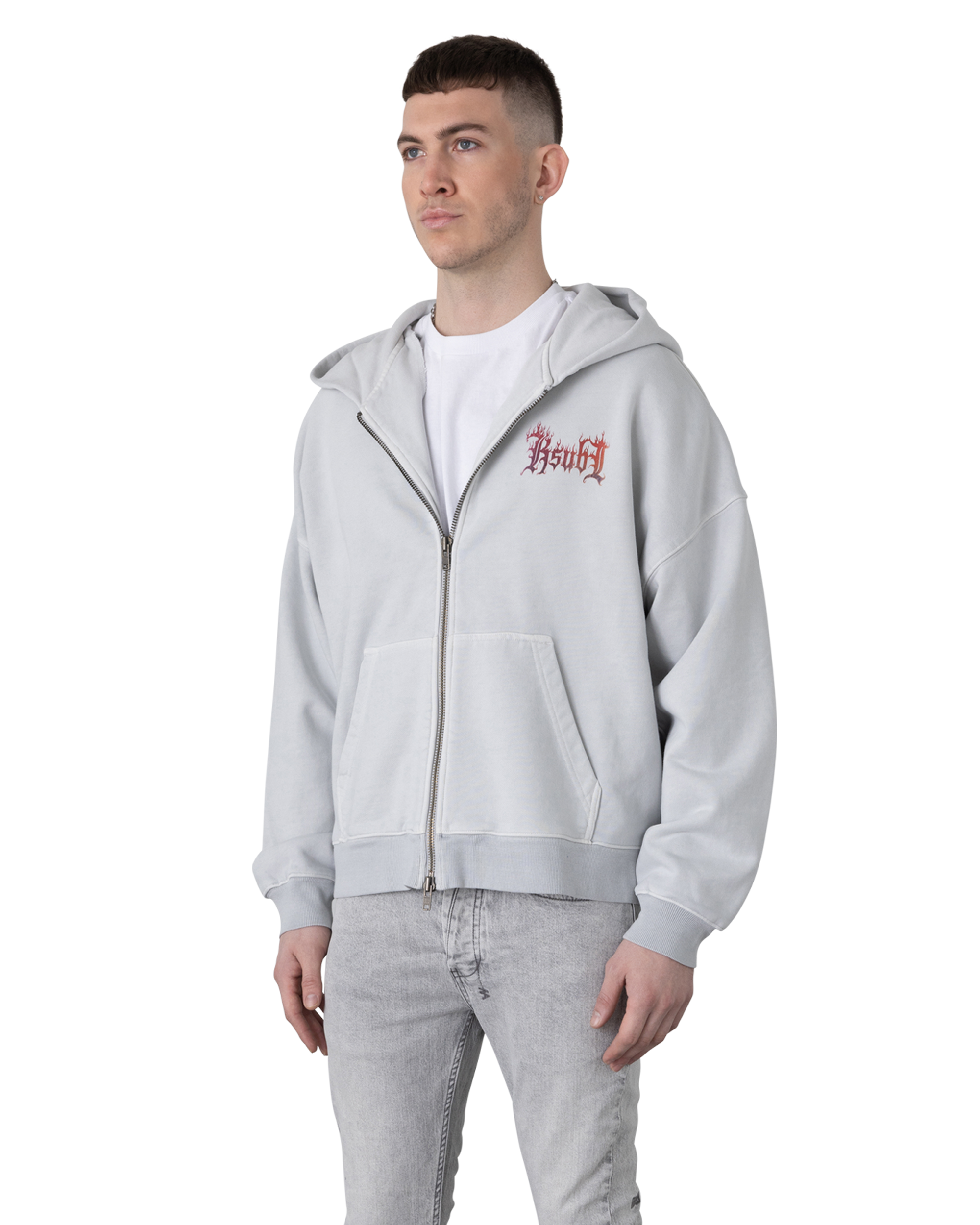 Ksubi Jeans Fuego Ekcess Zip-Up Painted Hoodie