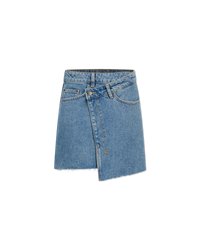 Rap Denim Asymmetrical Mini Skirt - DIHSAN