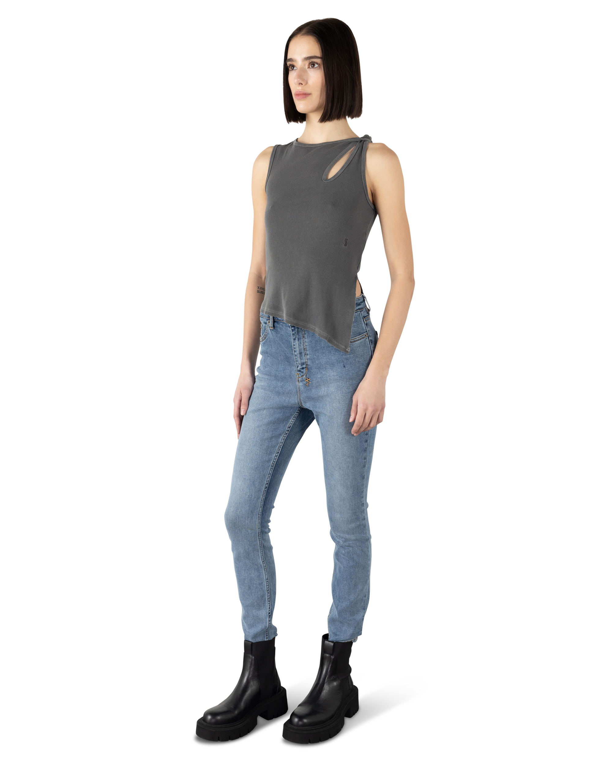 Ksubi Jeans Twisted Asymmetrical Tank