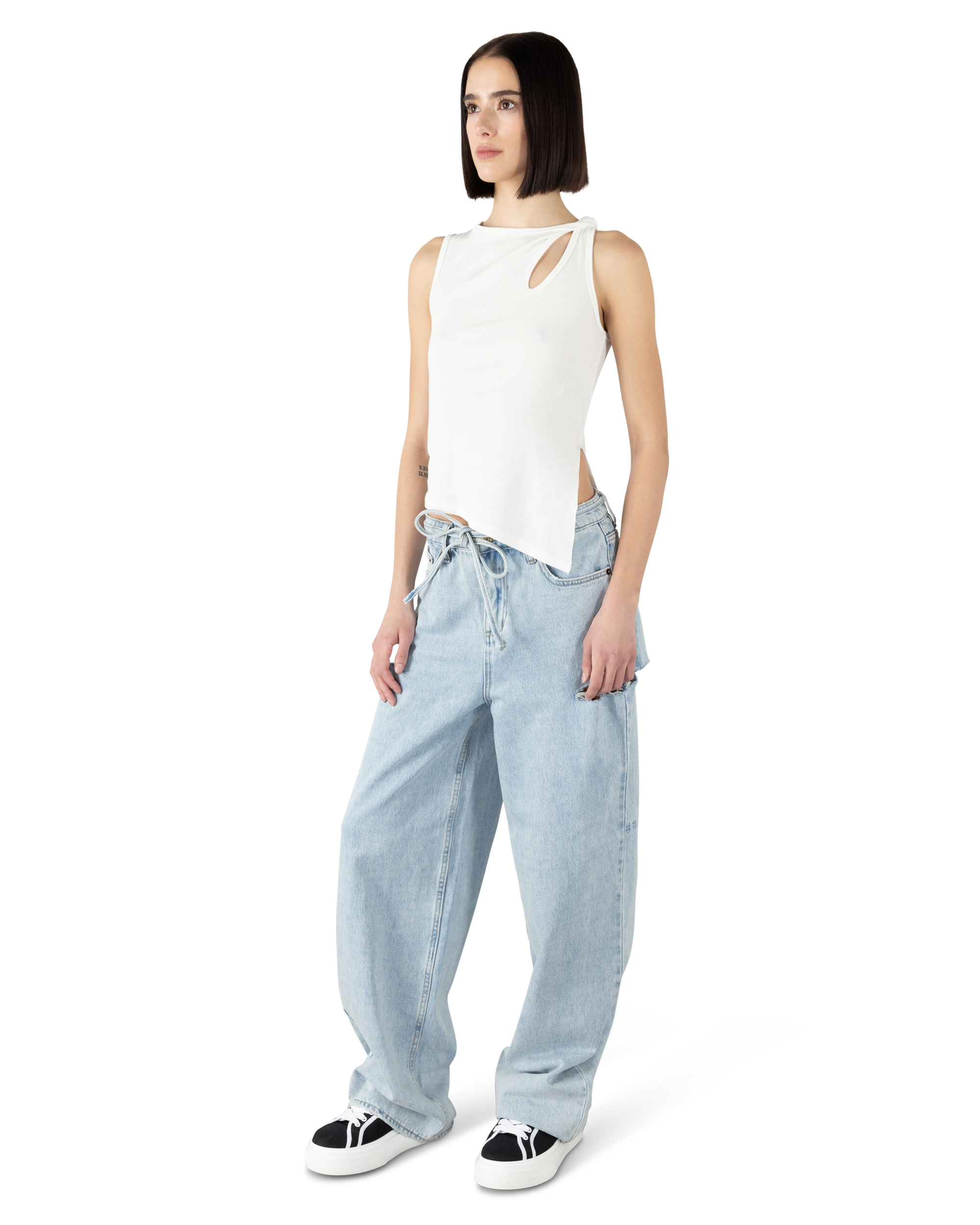 Ksubi Jeans Twisted Asymmetrical Tank