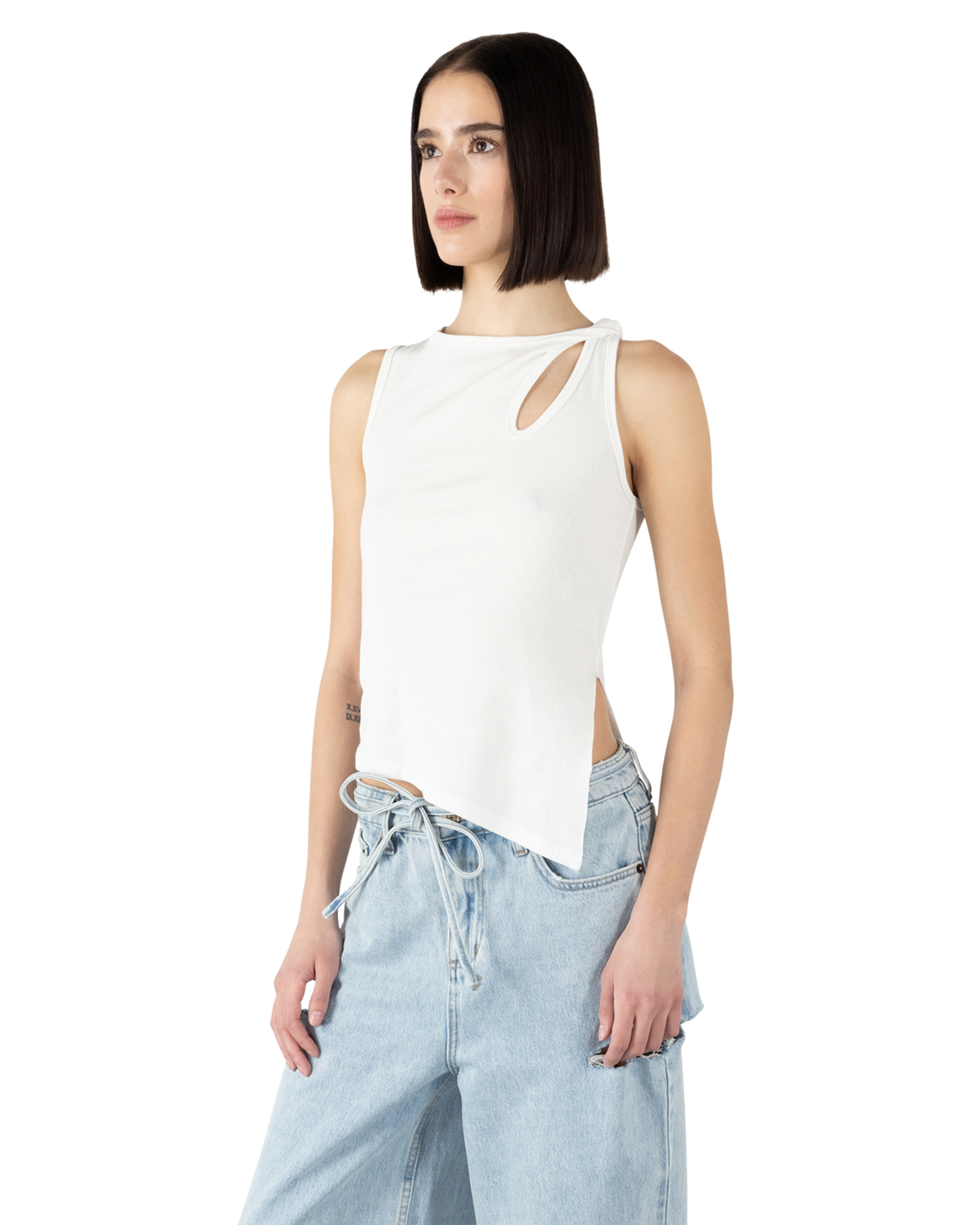 Ksubi Jeans Twisted Asymmetrical Tank