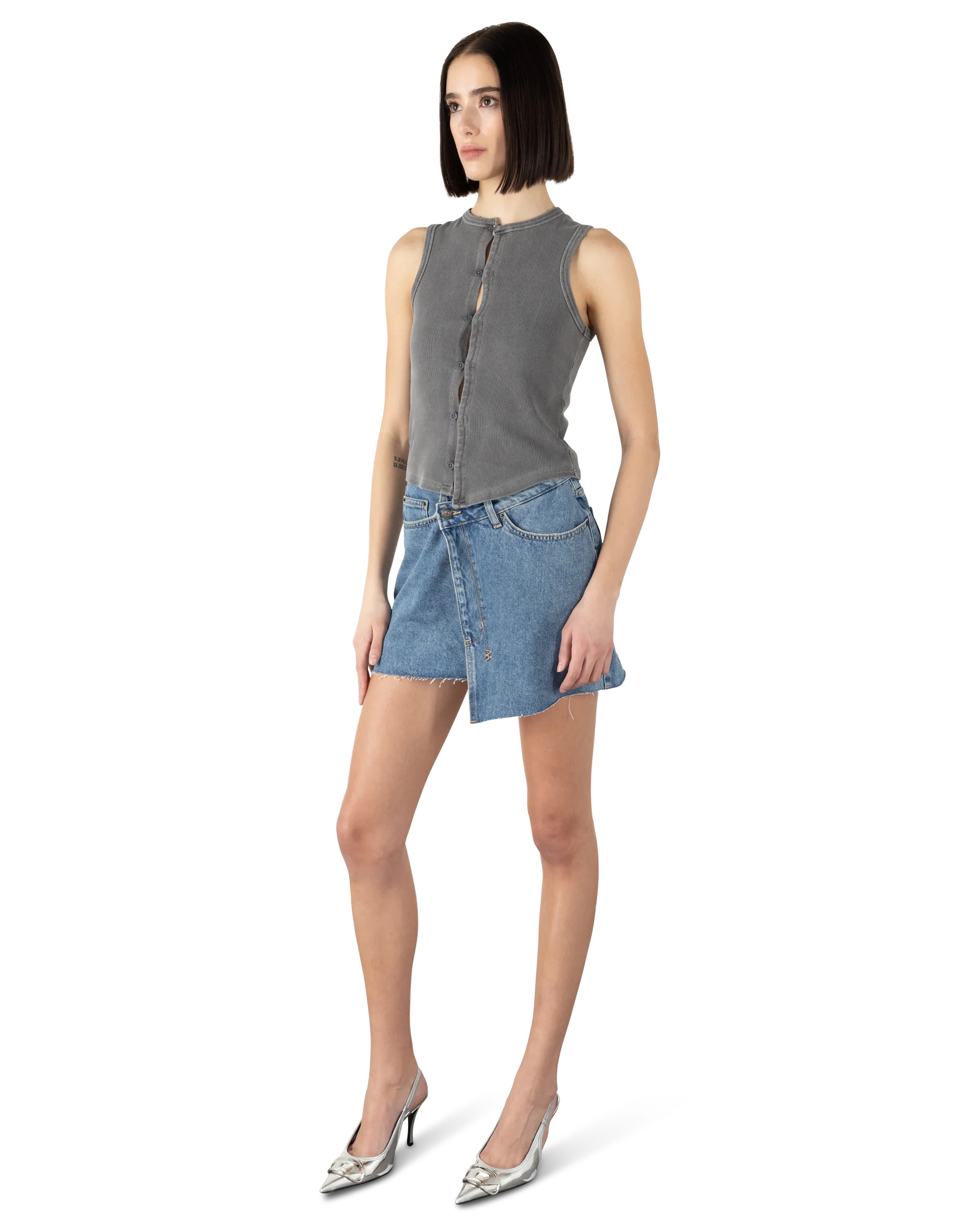 Ksubi Jeans Syndicate Asymmetrical Xtra Rework Tank