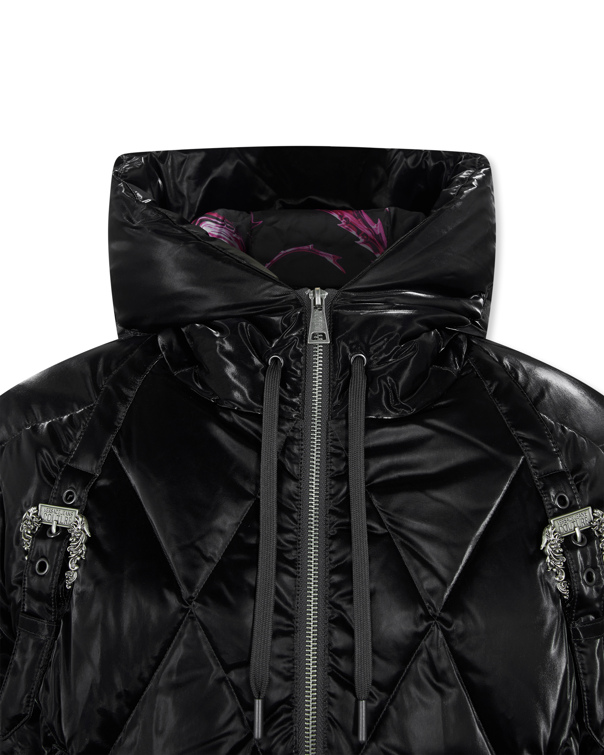 Baroque Buckle Hooded Puffer Jacket