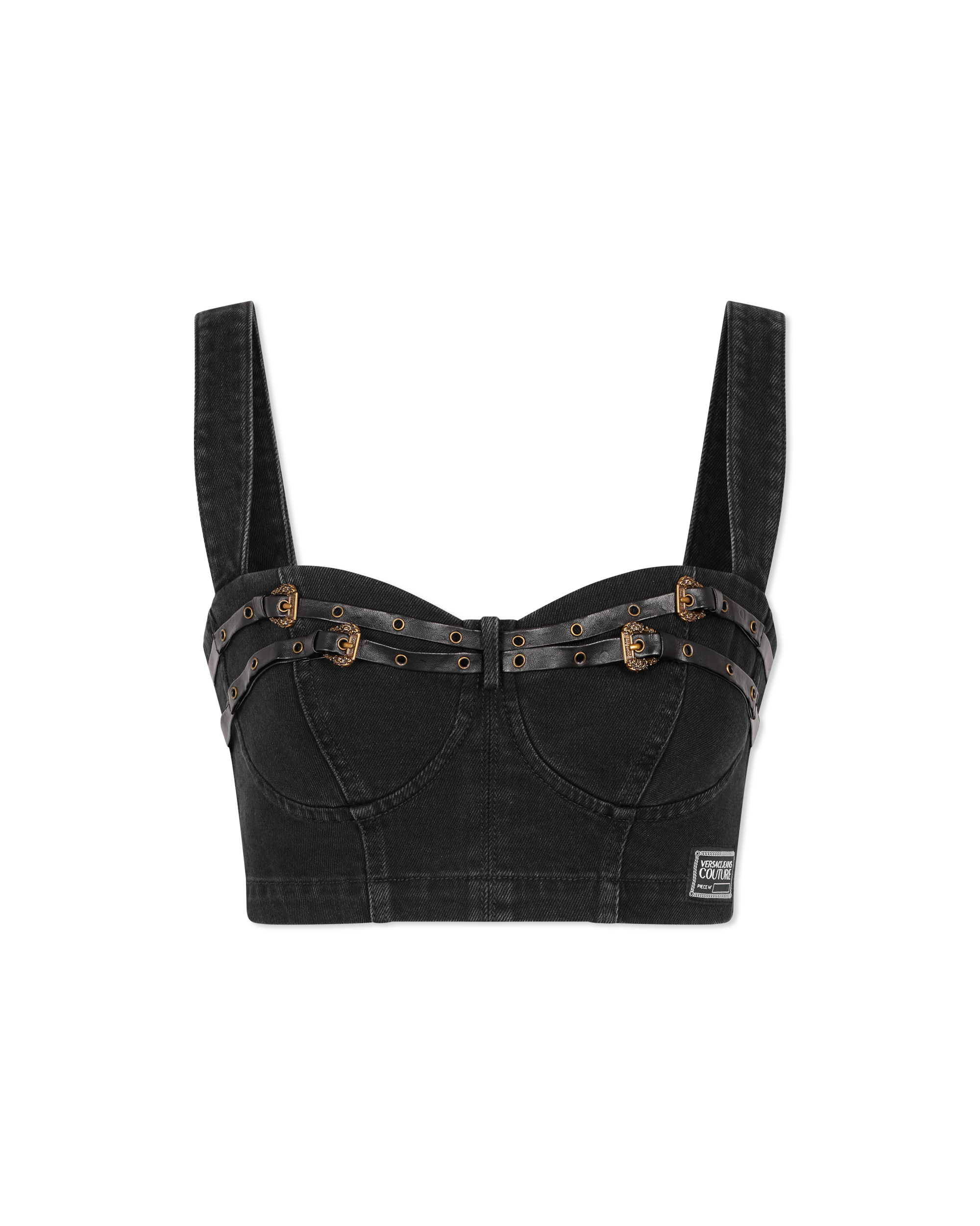 Baroque Buckle Denim Bustier