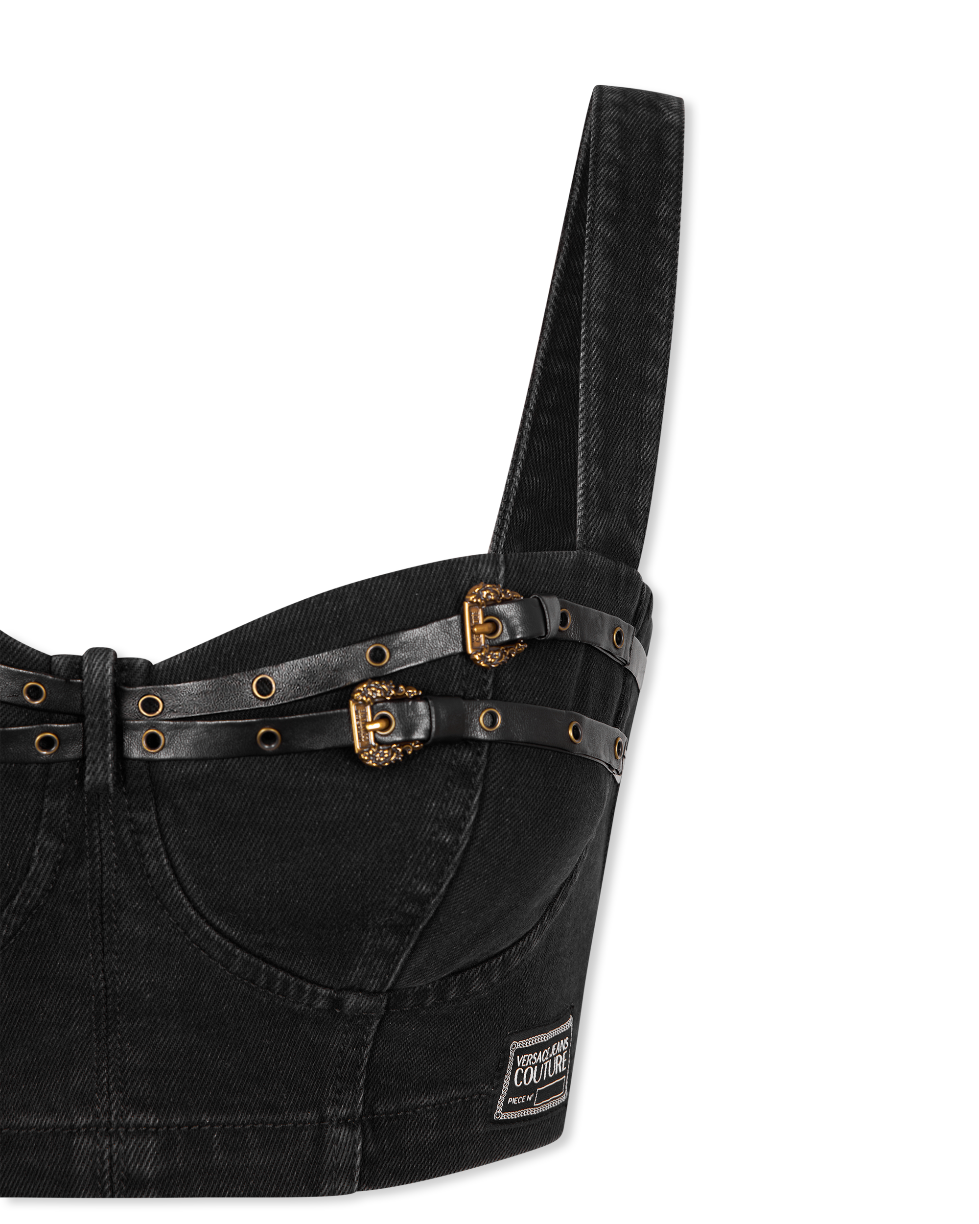 Baroque Buckle Denim Bustier