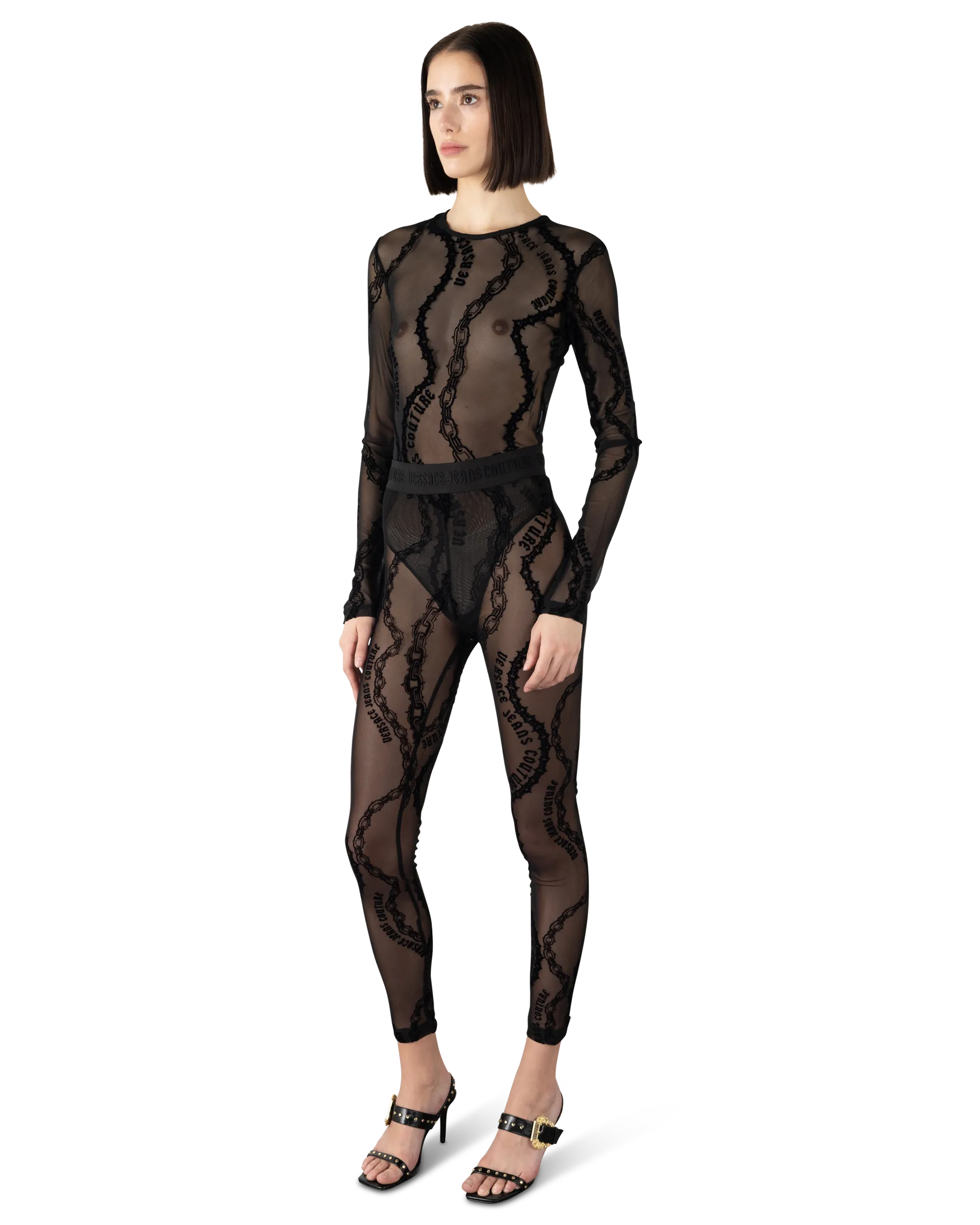 Chain Couture Mesh Bodysuit