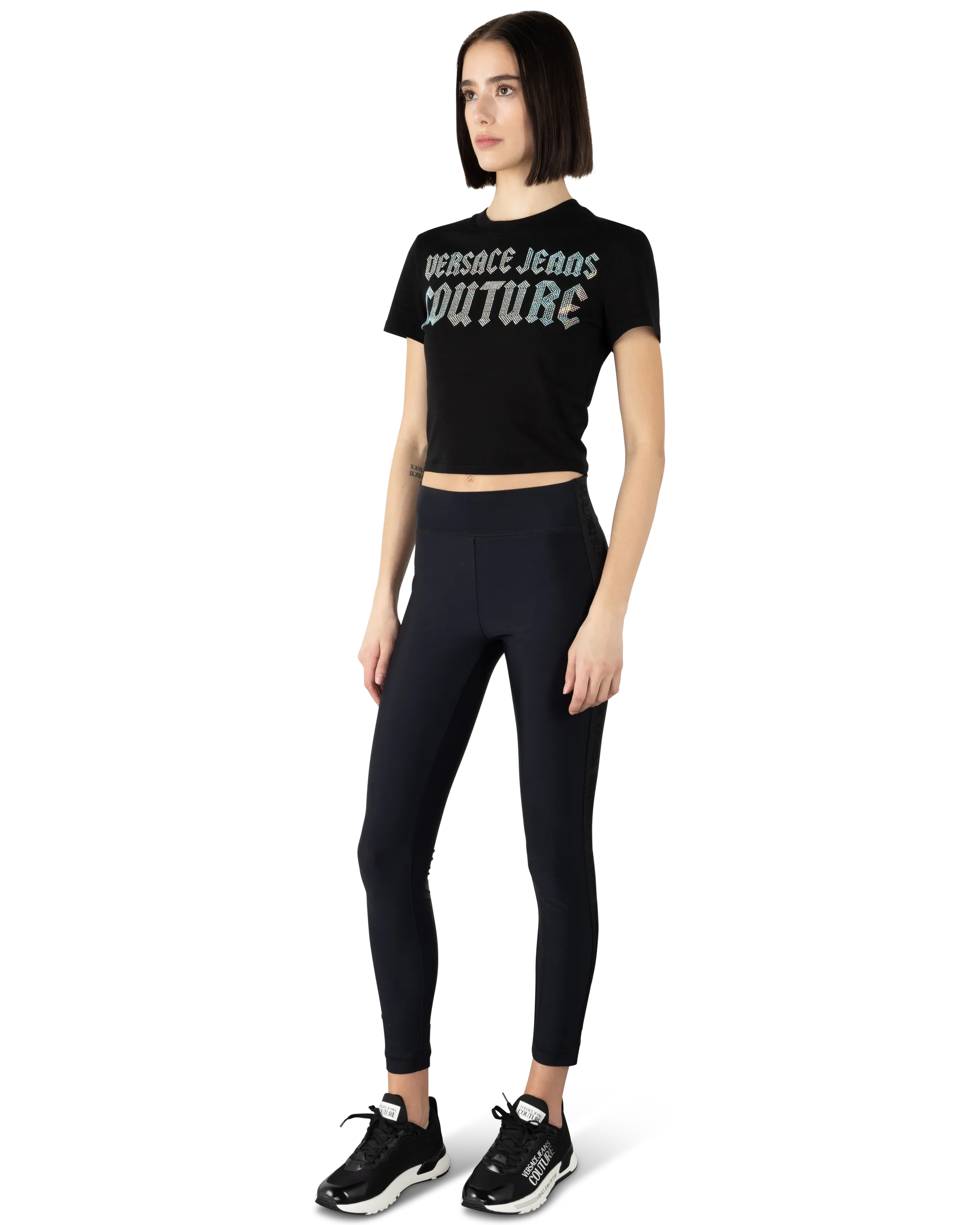 Crystal Gothic Logo Crop T-Shirt