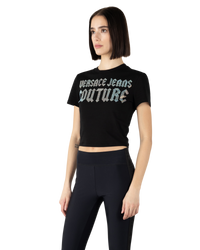 Crystal Gothic Logo Crop T-Shirt