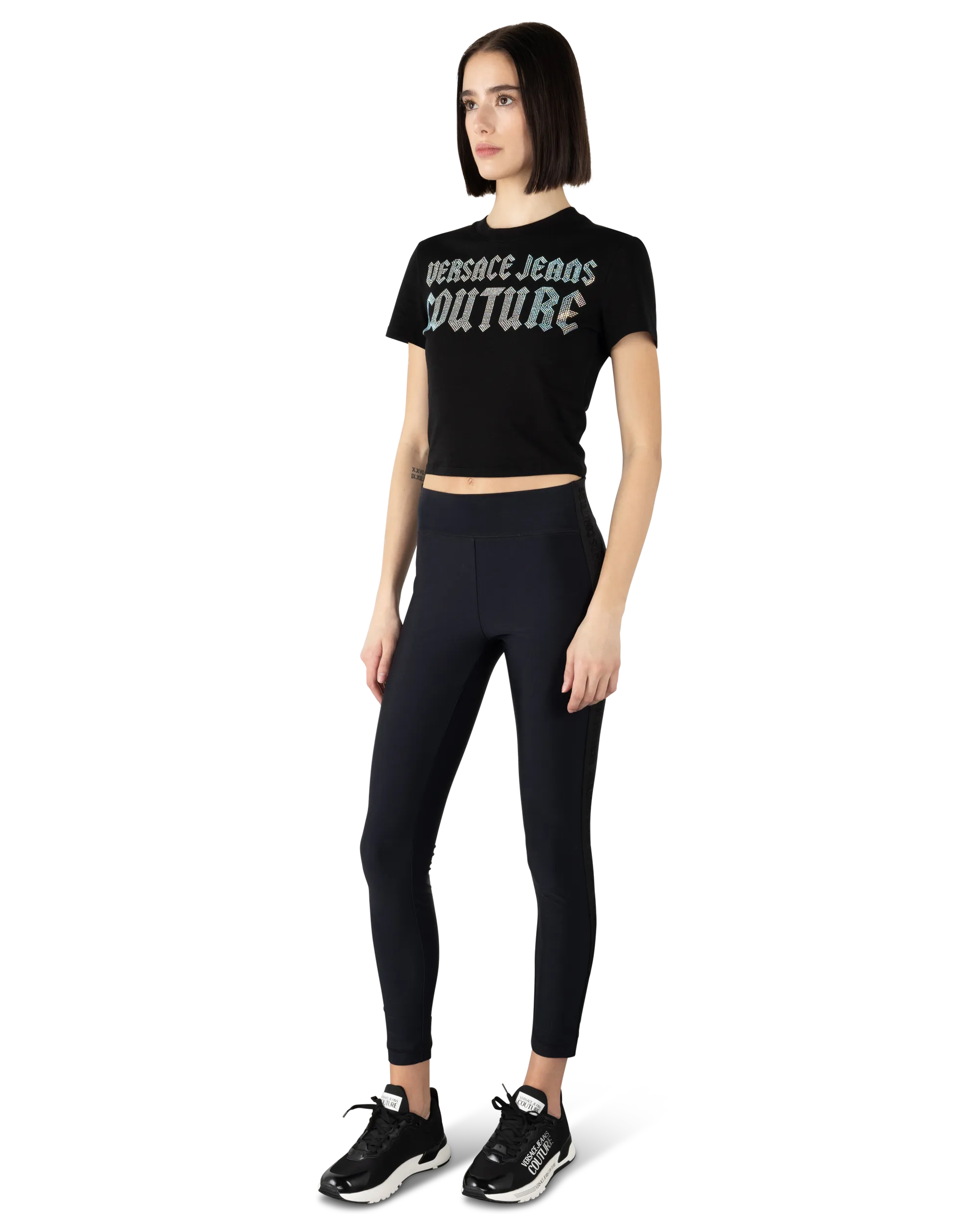 Crystal Gothic Logo Crop T-Shirt